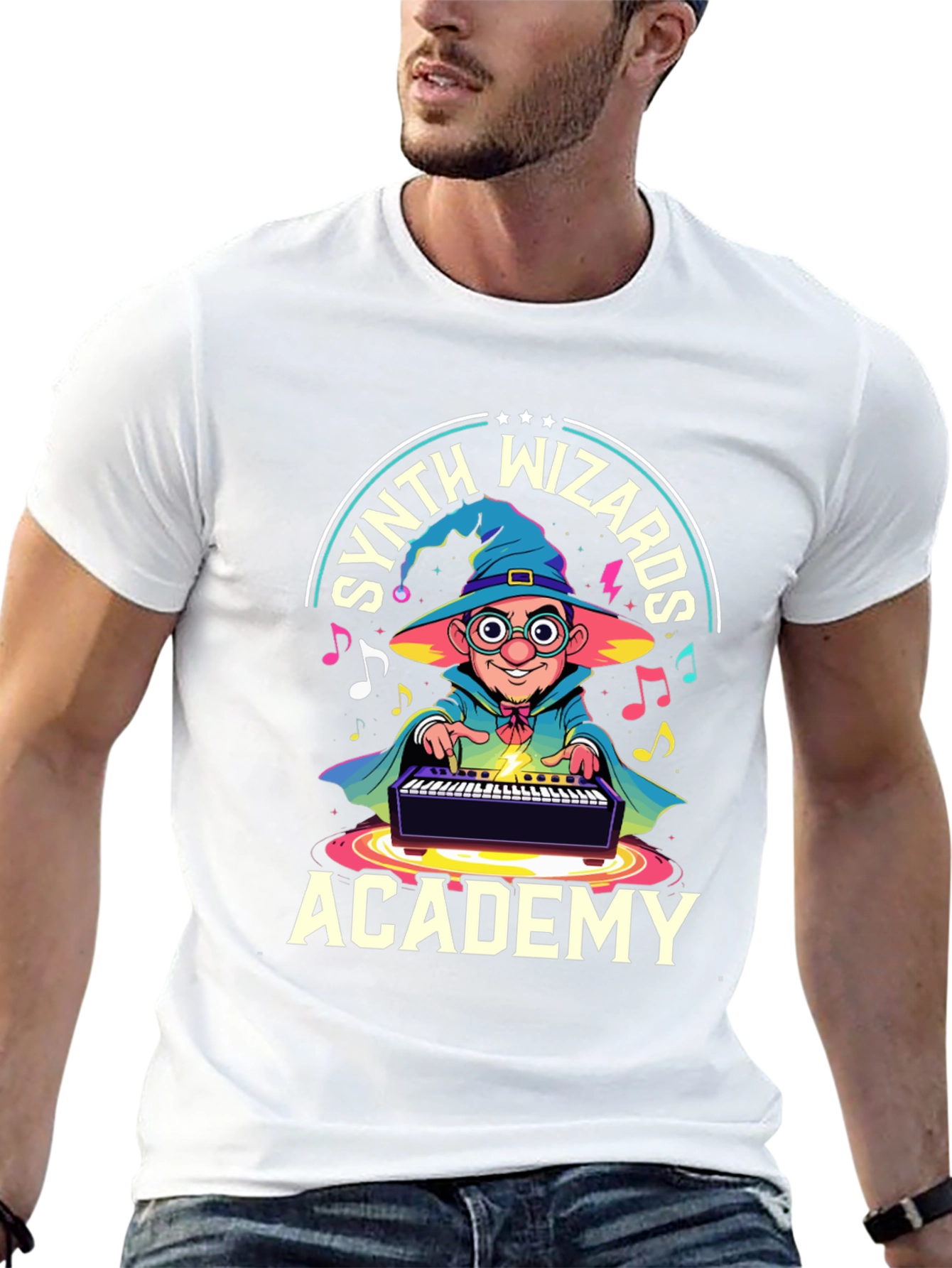 Synth Wizards Academy T-Shirt - Musician Wizard Tee