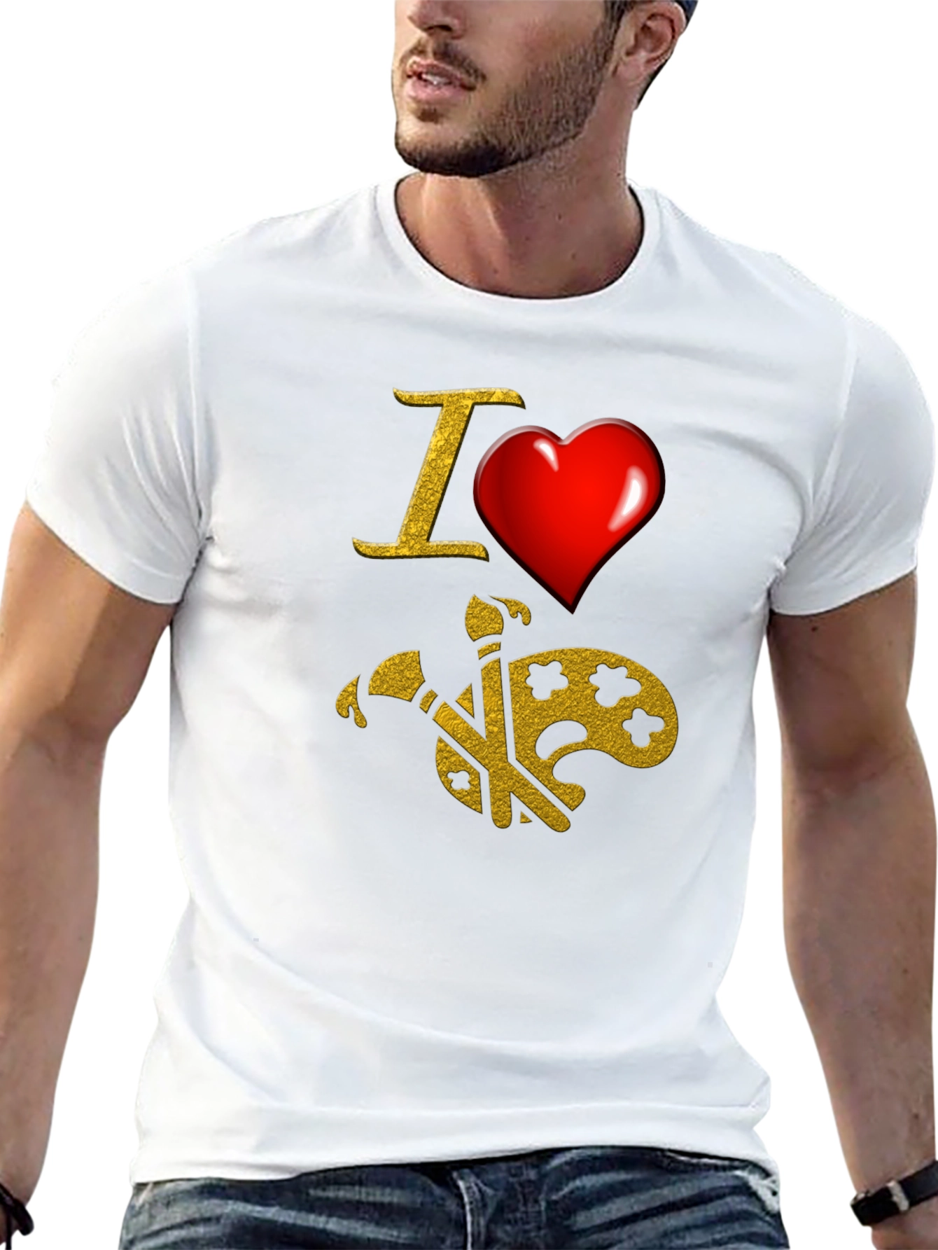 I Love Art Graphic T-Shirt - Black