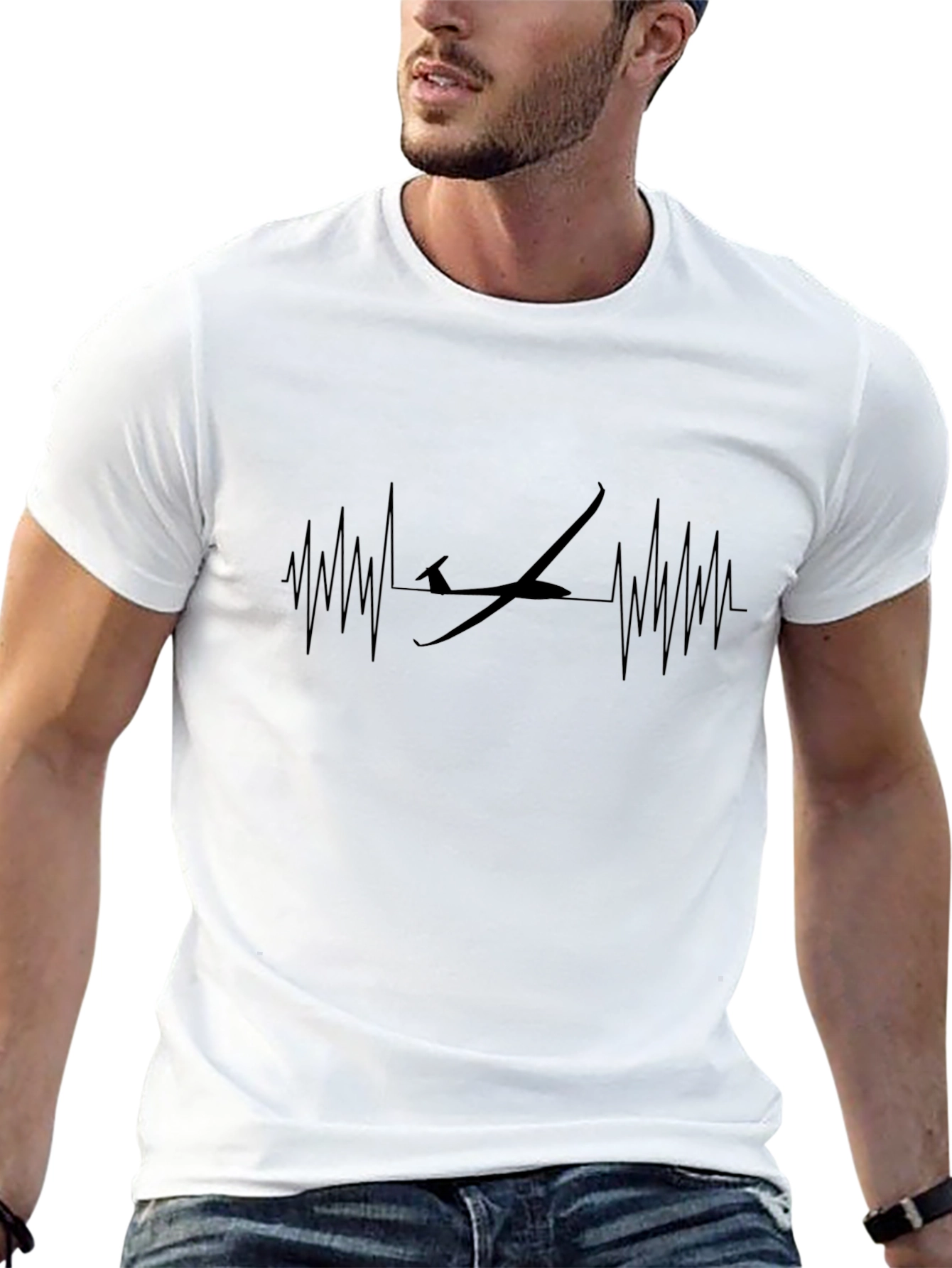 Glider Heartbeat Graphic Tee - Black