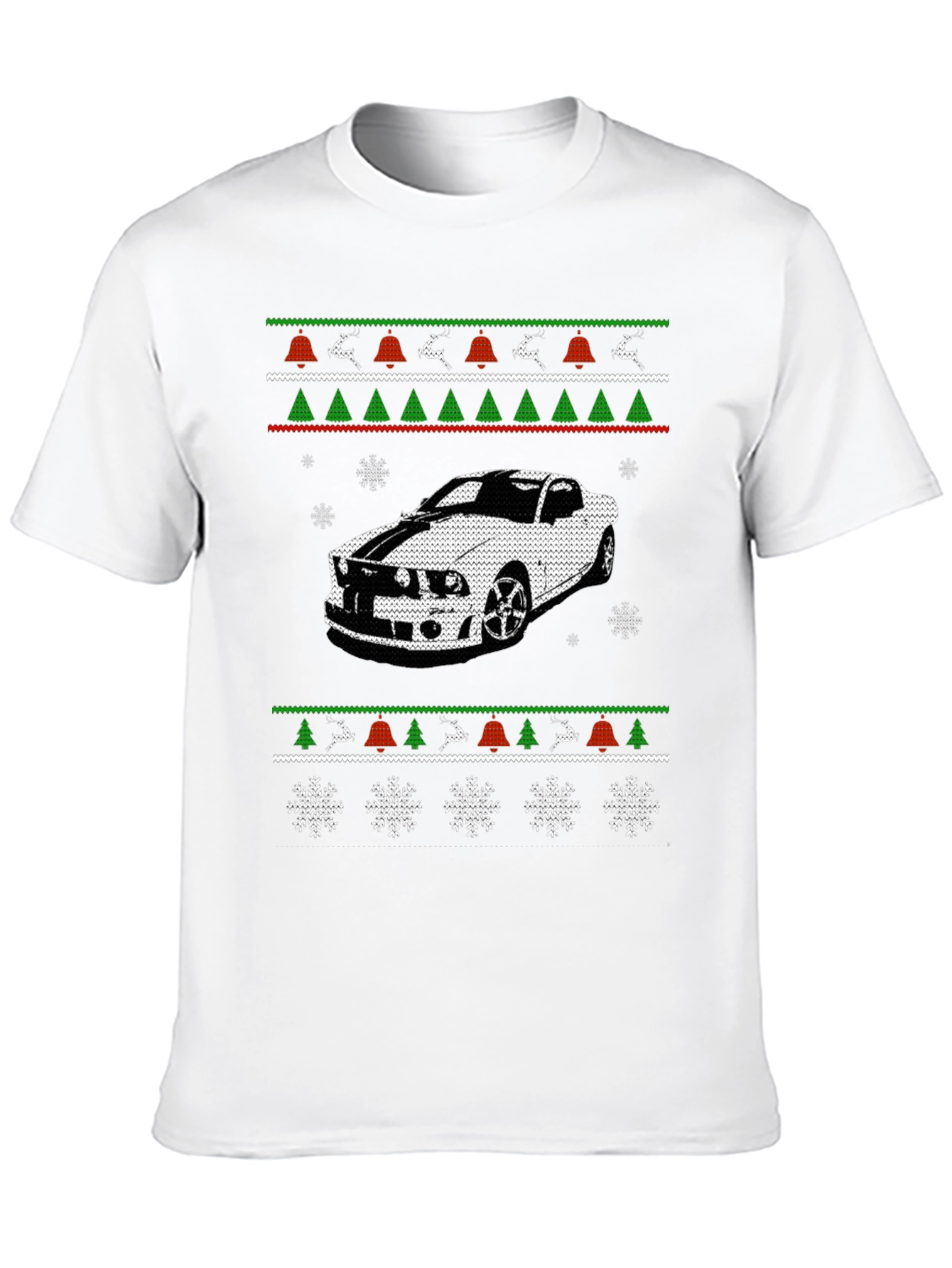 Car Christmas Ugly Sweater Style T-Shirt