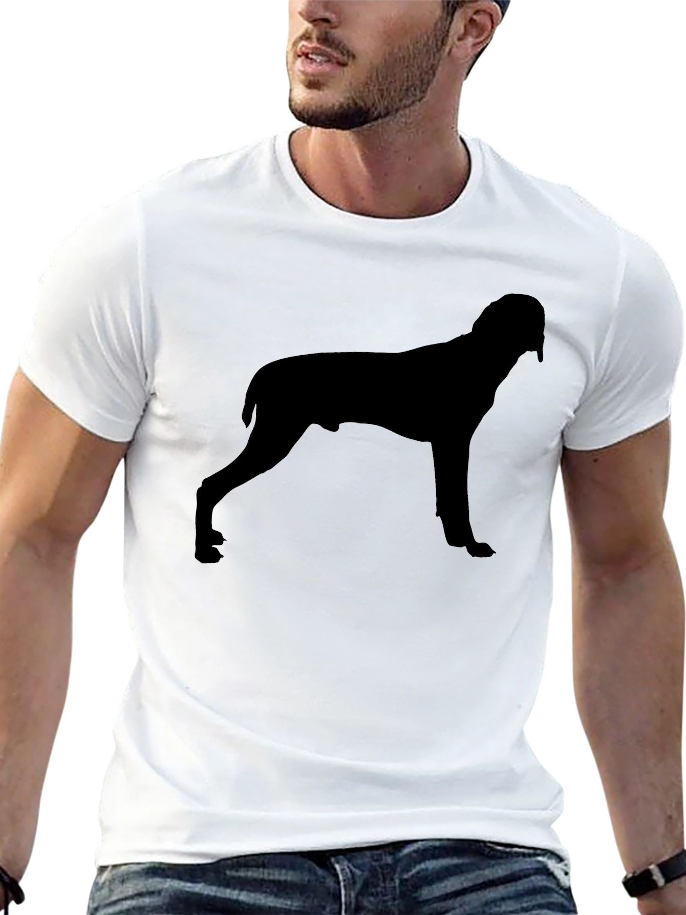 Dog Silhouette Black T-Shirt | Stylish Casual Tee