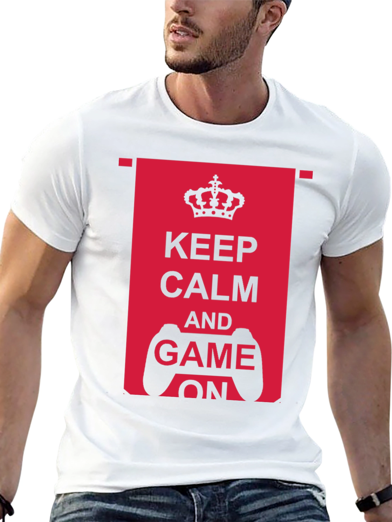 Keep Calm and Game On Black T-Shirt