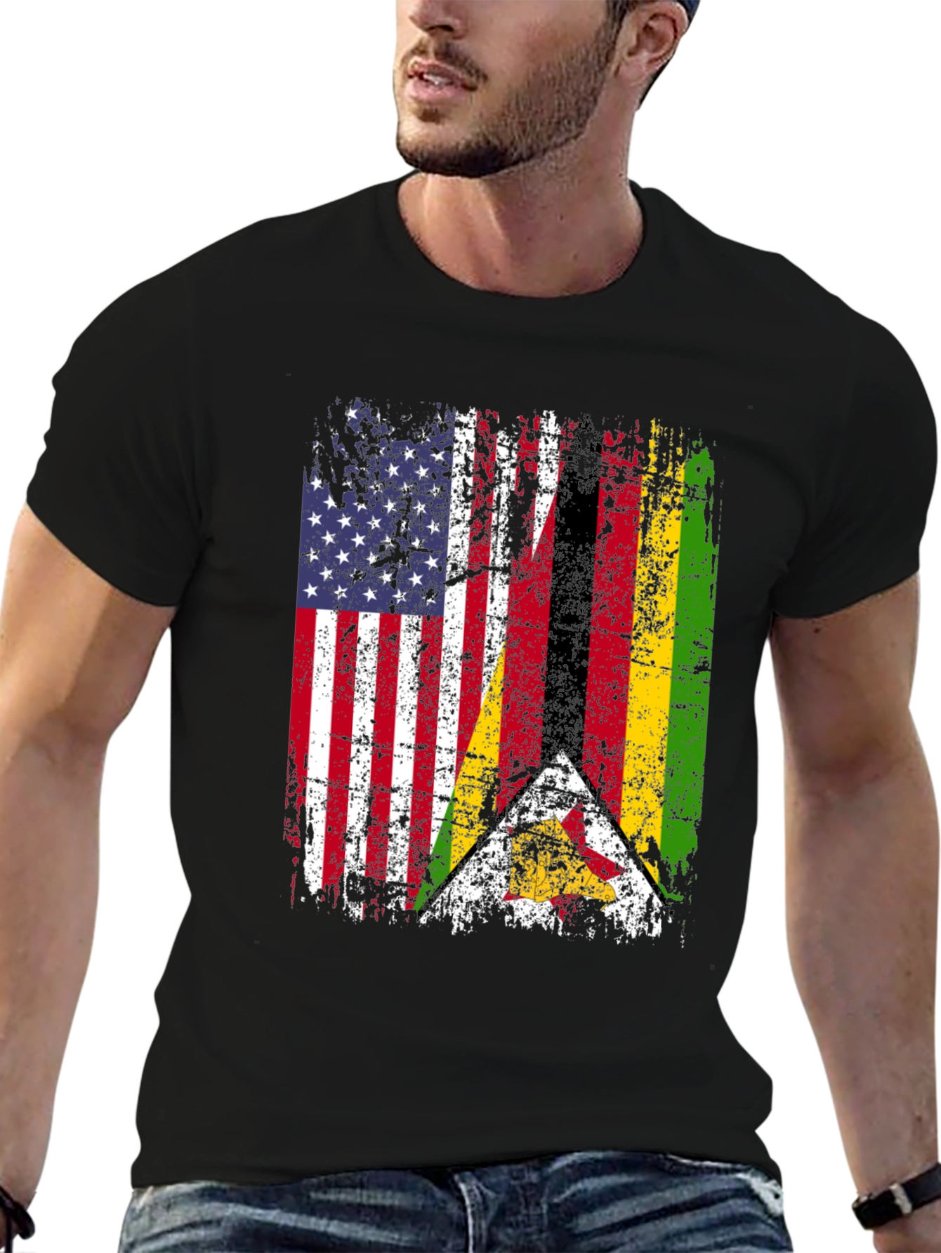 USA Zimbabwe Flags T-Shirt