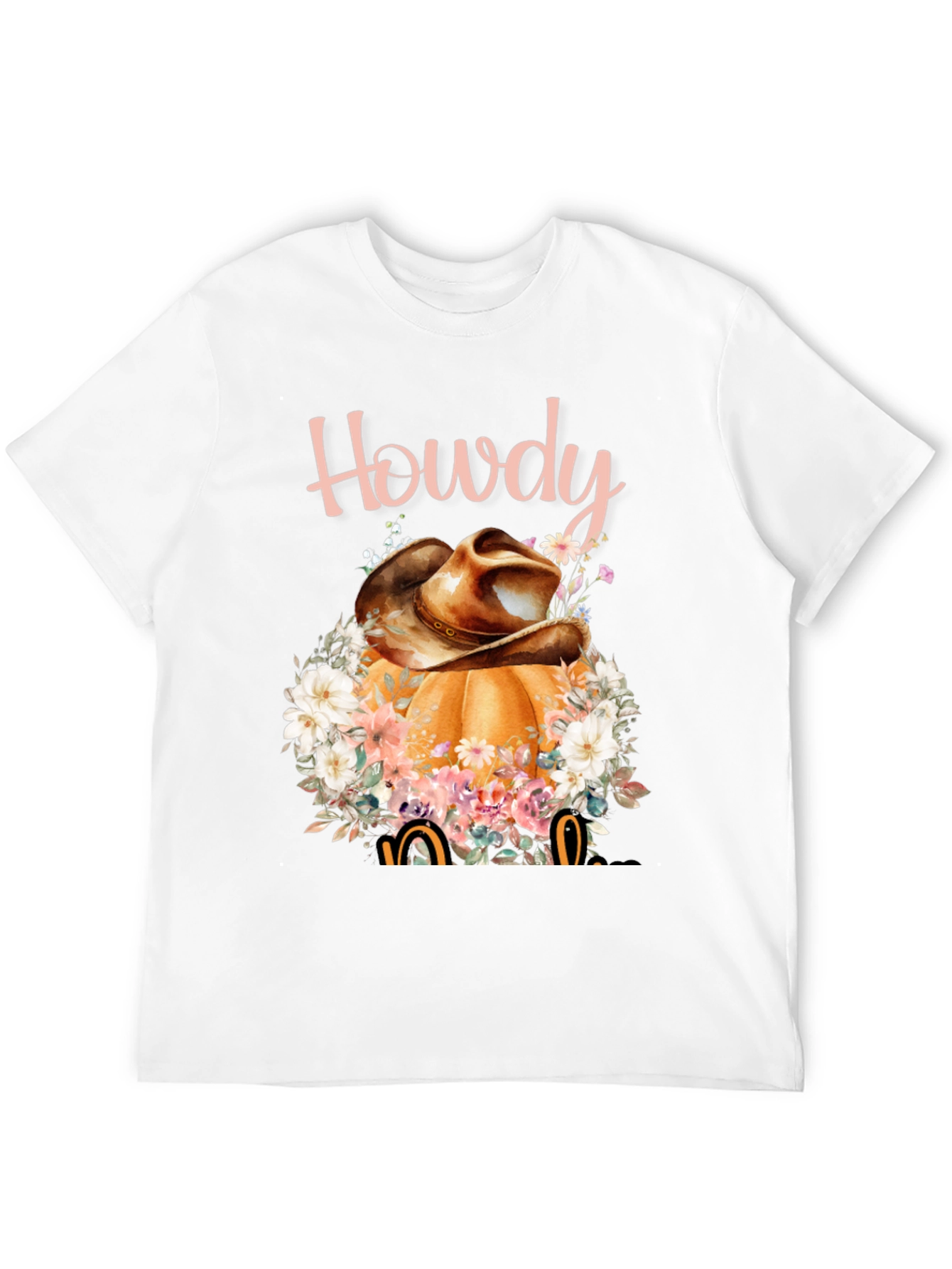 Howdy Pumpkin Cowboy Hat Graphic Tee