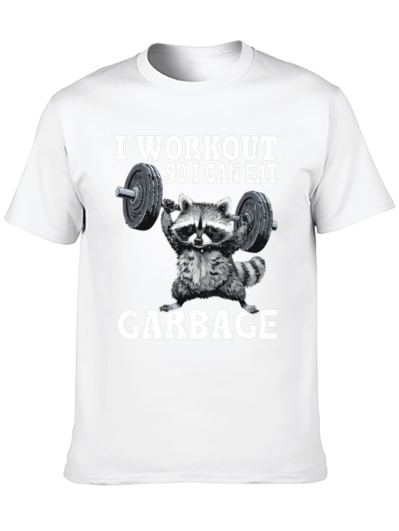 Workout Raccoon T-Shirt - Eat Garbage Gym Tee