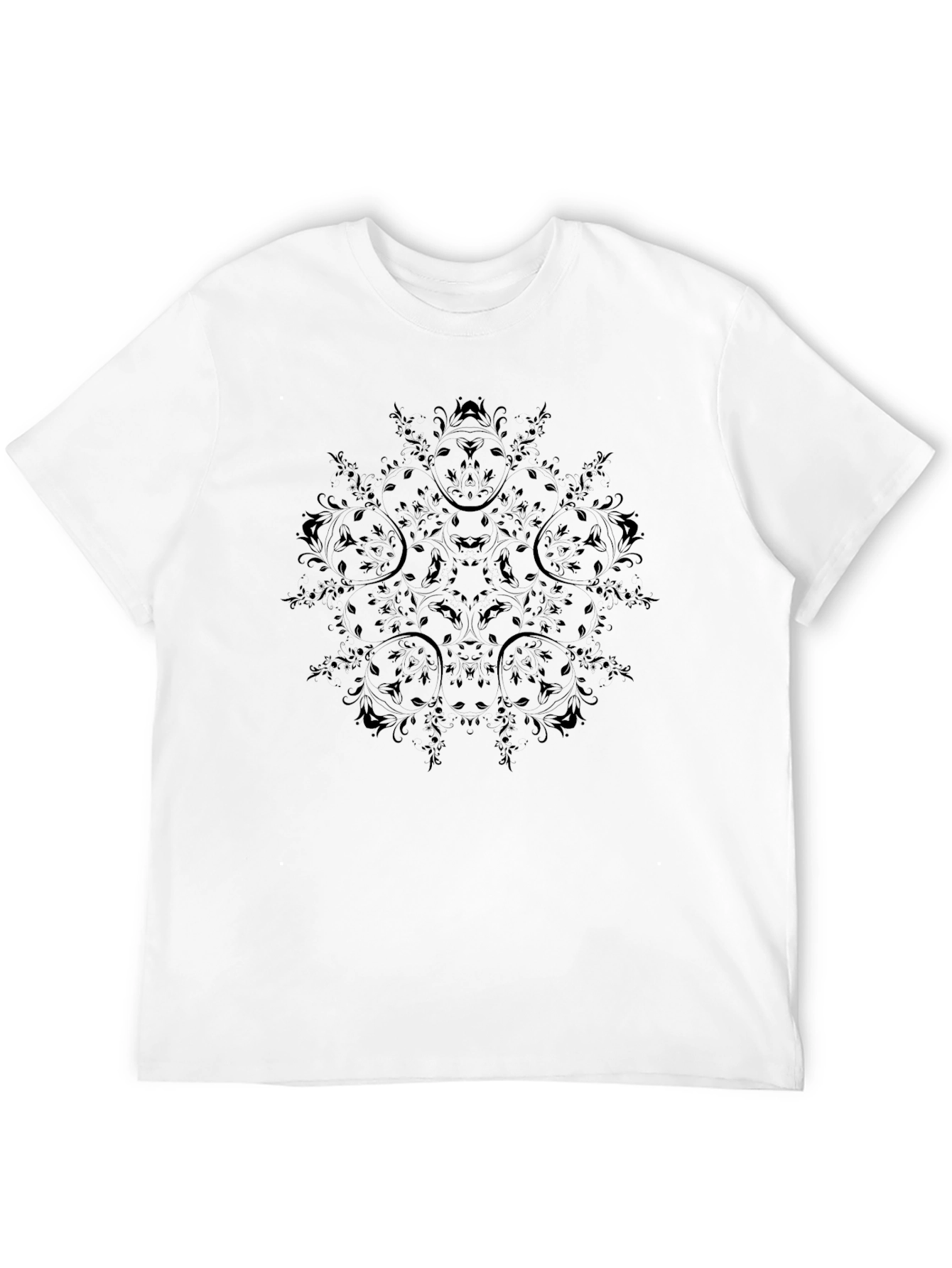 Mens Black Graphic Tee - Abstract Pattern