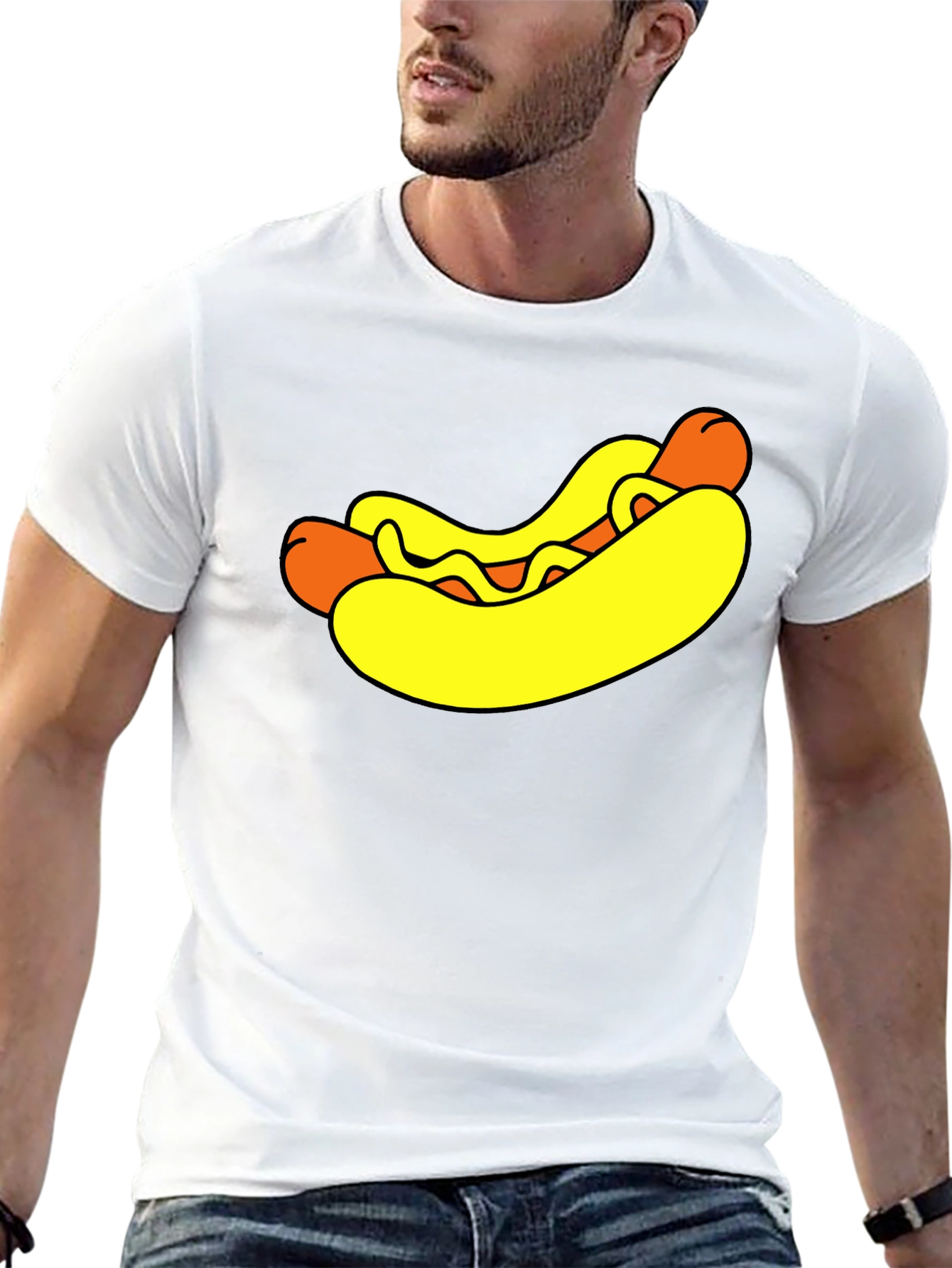 Funny Hot Dog Graphic T-Shirt - Novelty Food Tee