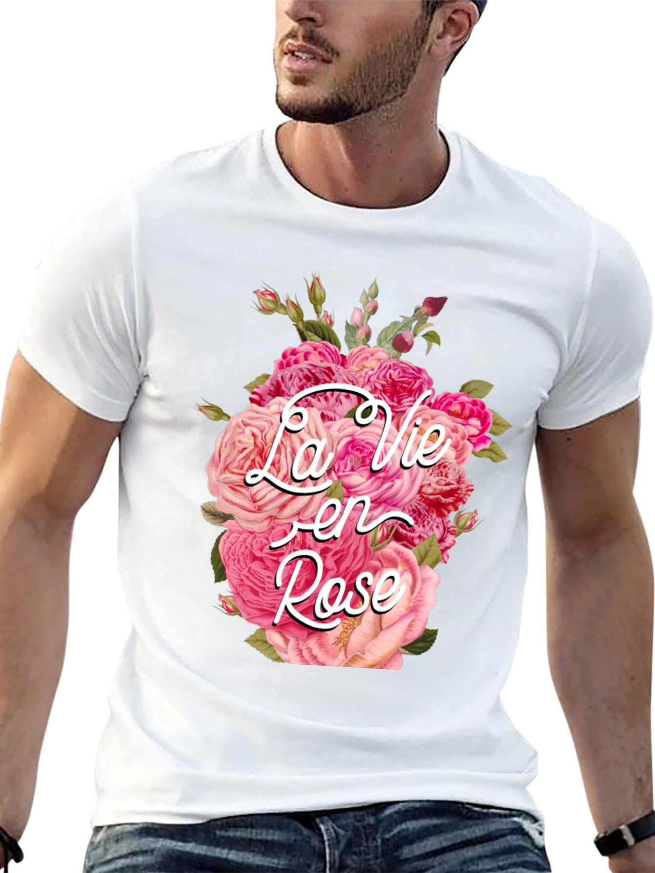 La Vie en Rose Floral Graphic T-Shirt