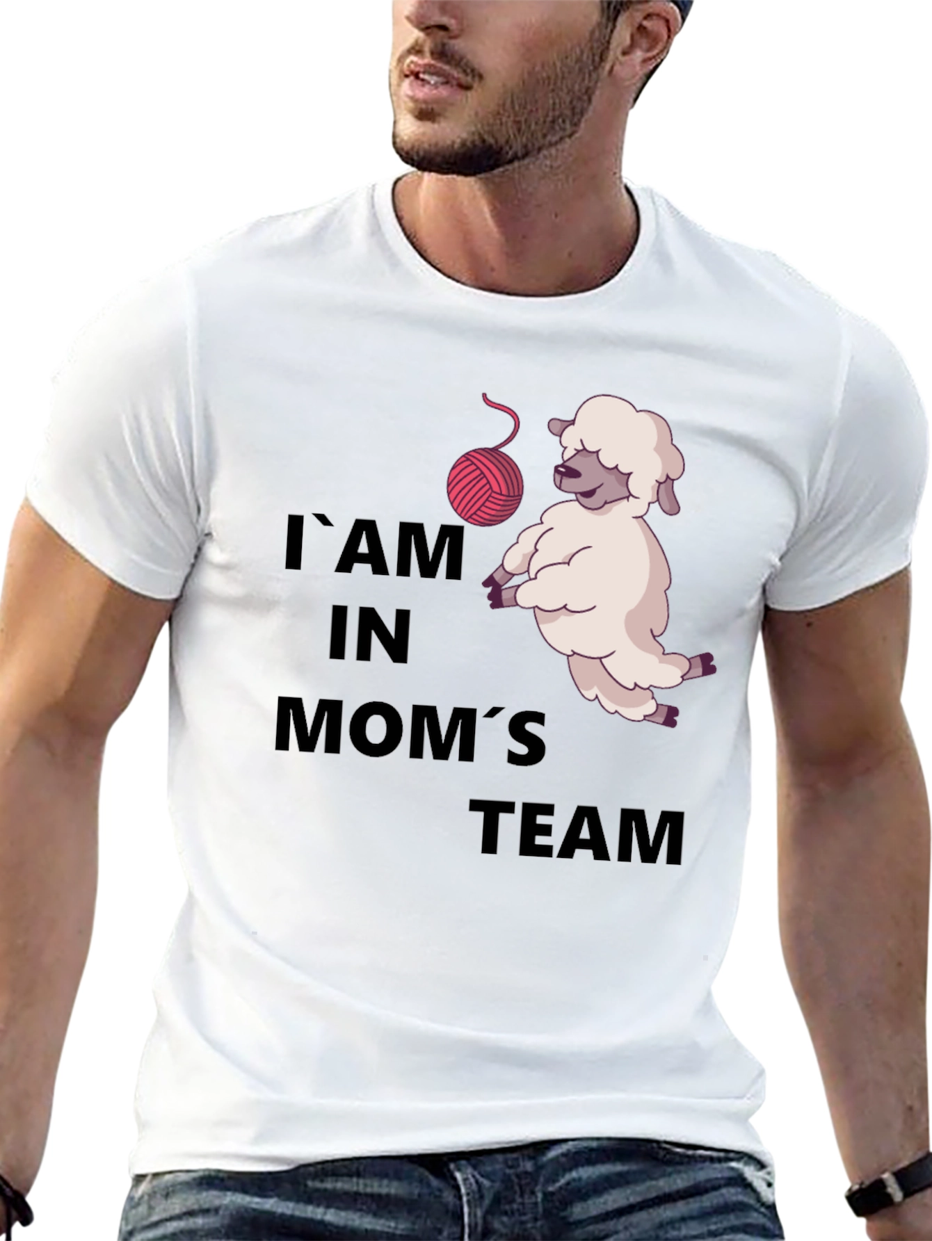 I Am In Moms Team Black T-Shirt