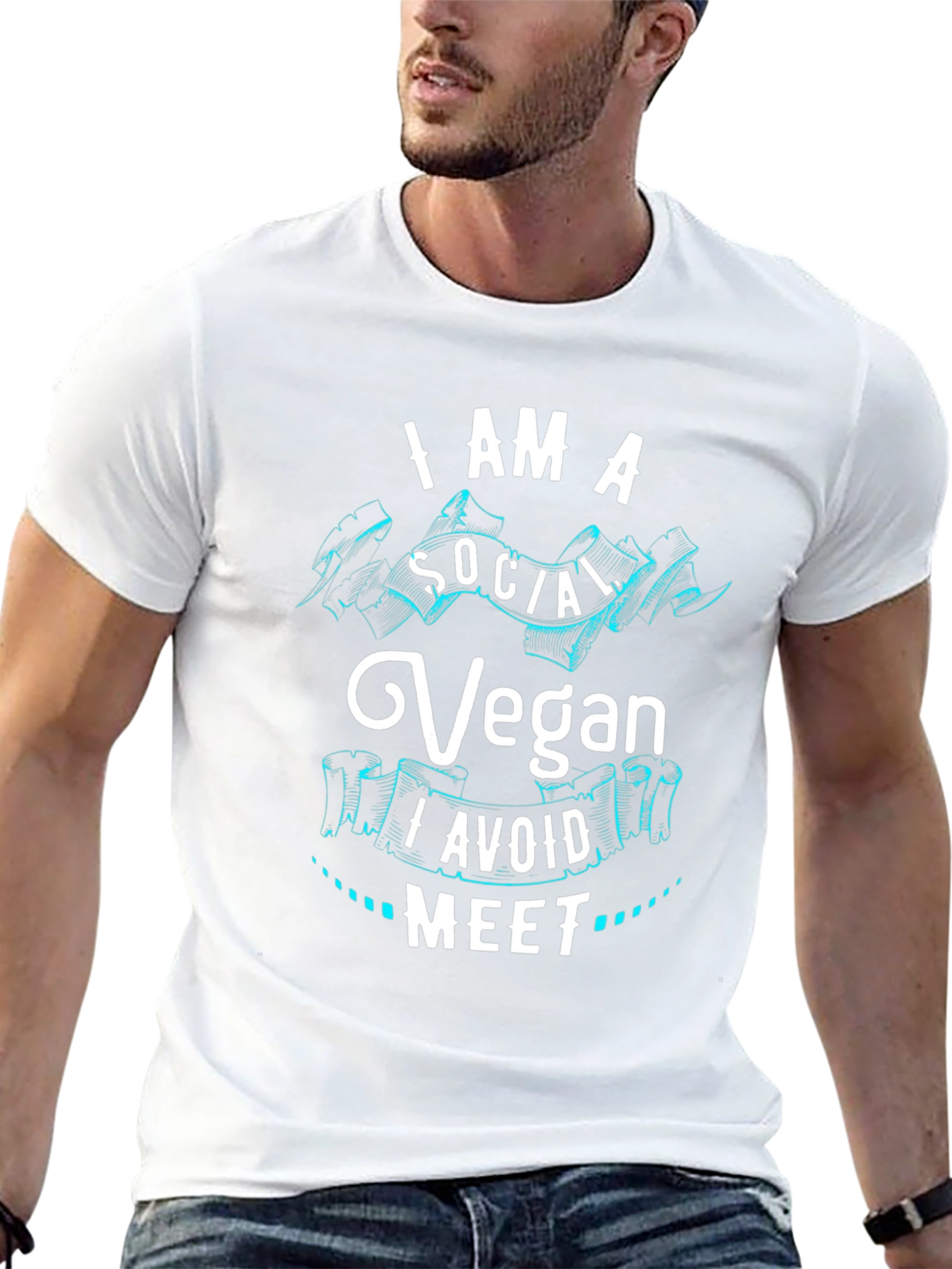 I Am A Social Vegan Graphic T-Shirt