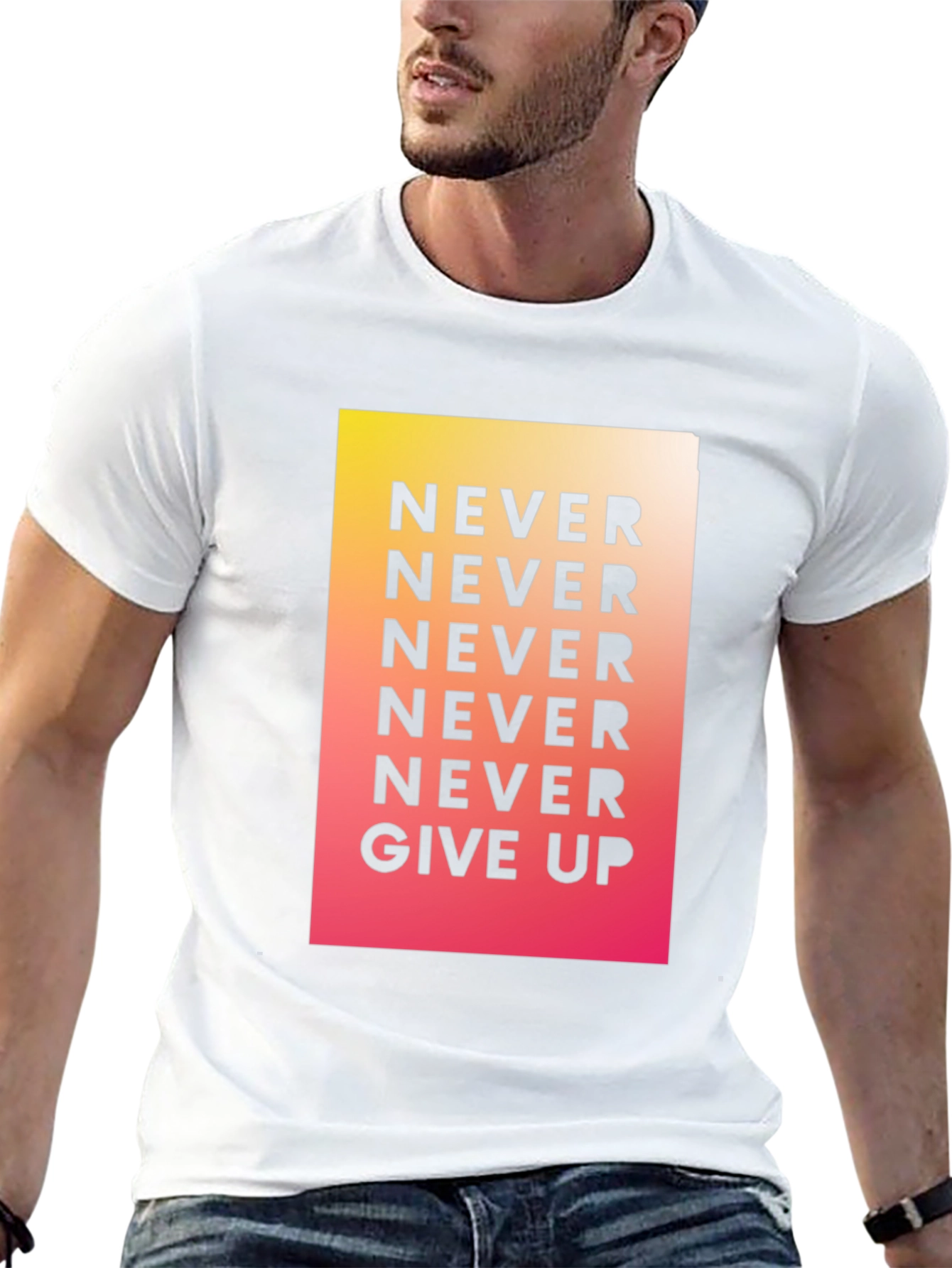 Never Give Up Graphic Tee - Motivational Shirt