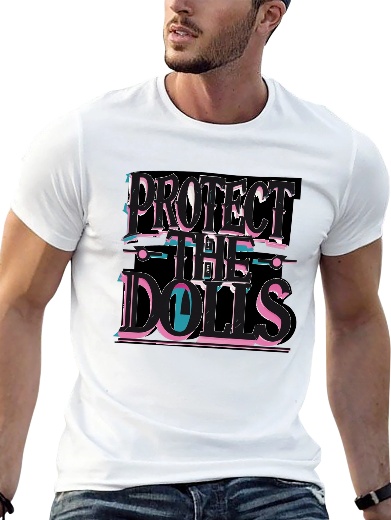 Protect the Dolls Black Graphic T-Shirt