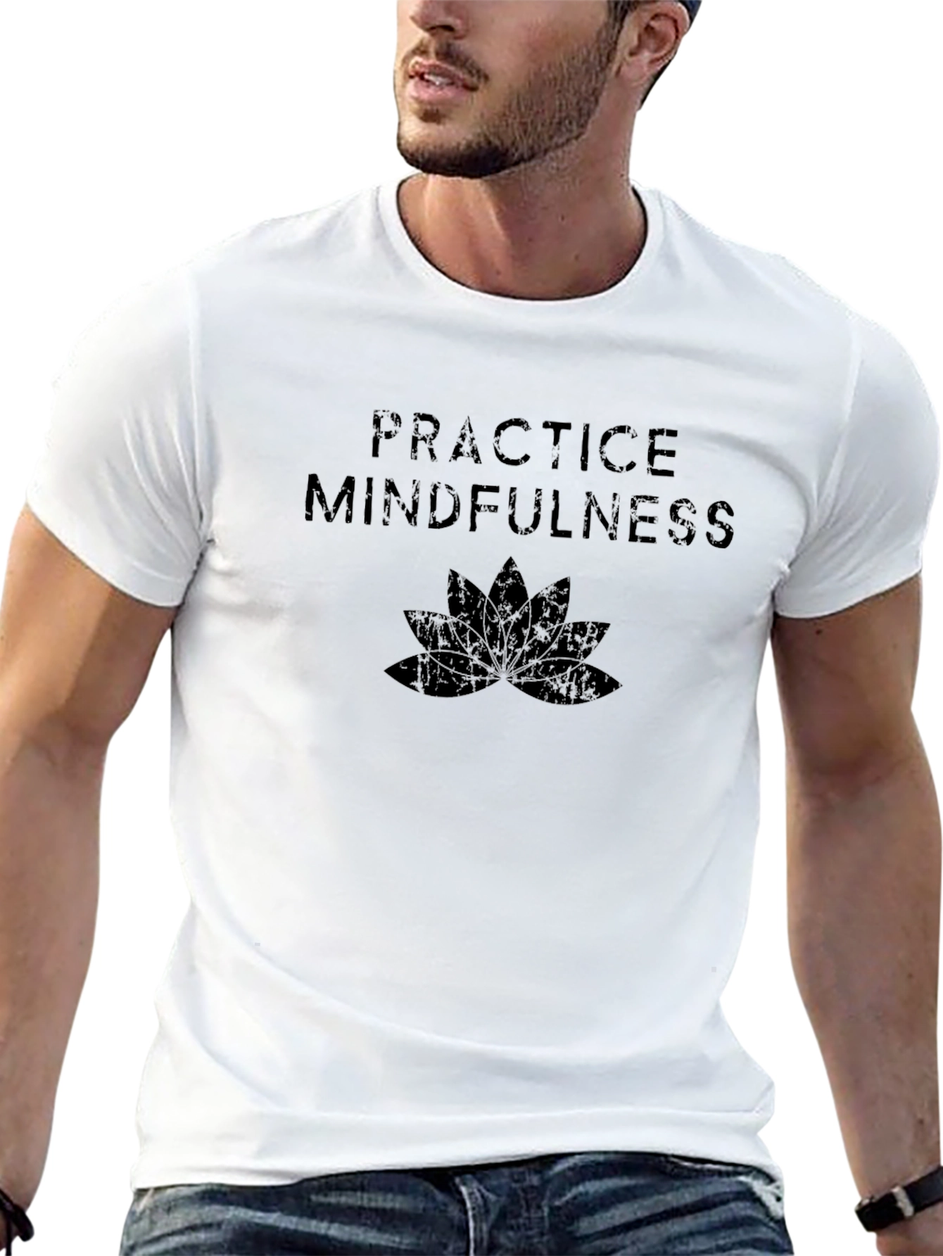Practice Mindfulness Lotus Black T-Shirt