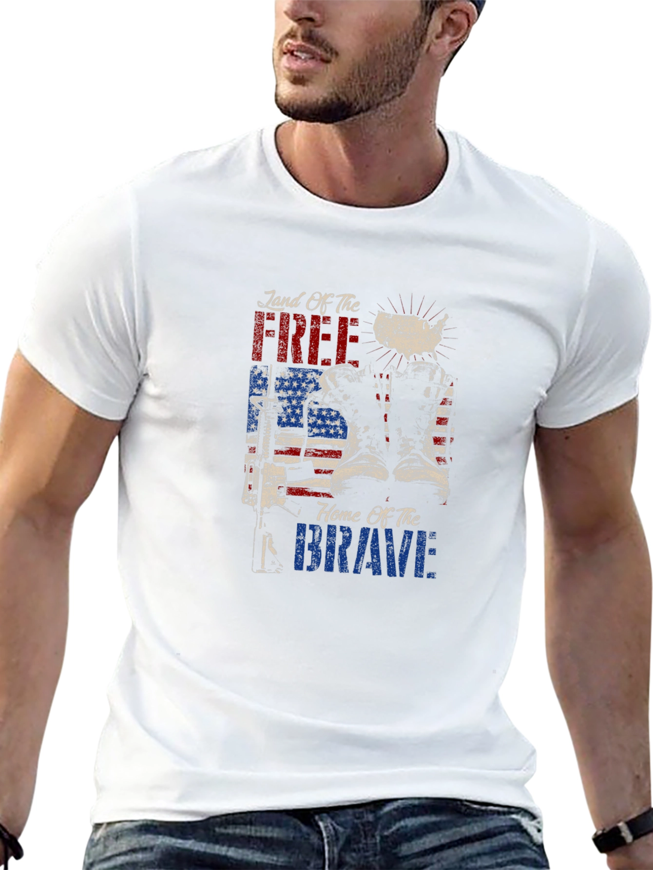 Land of Free Home of Brave Graphic Tee
