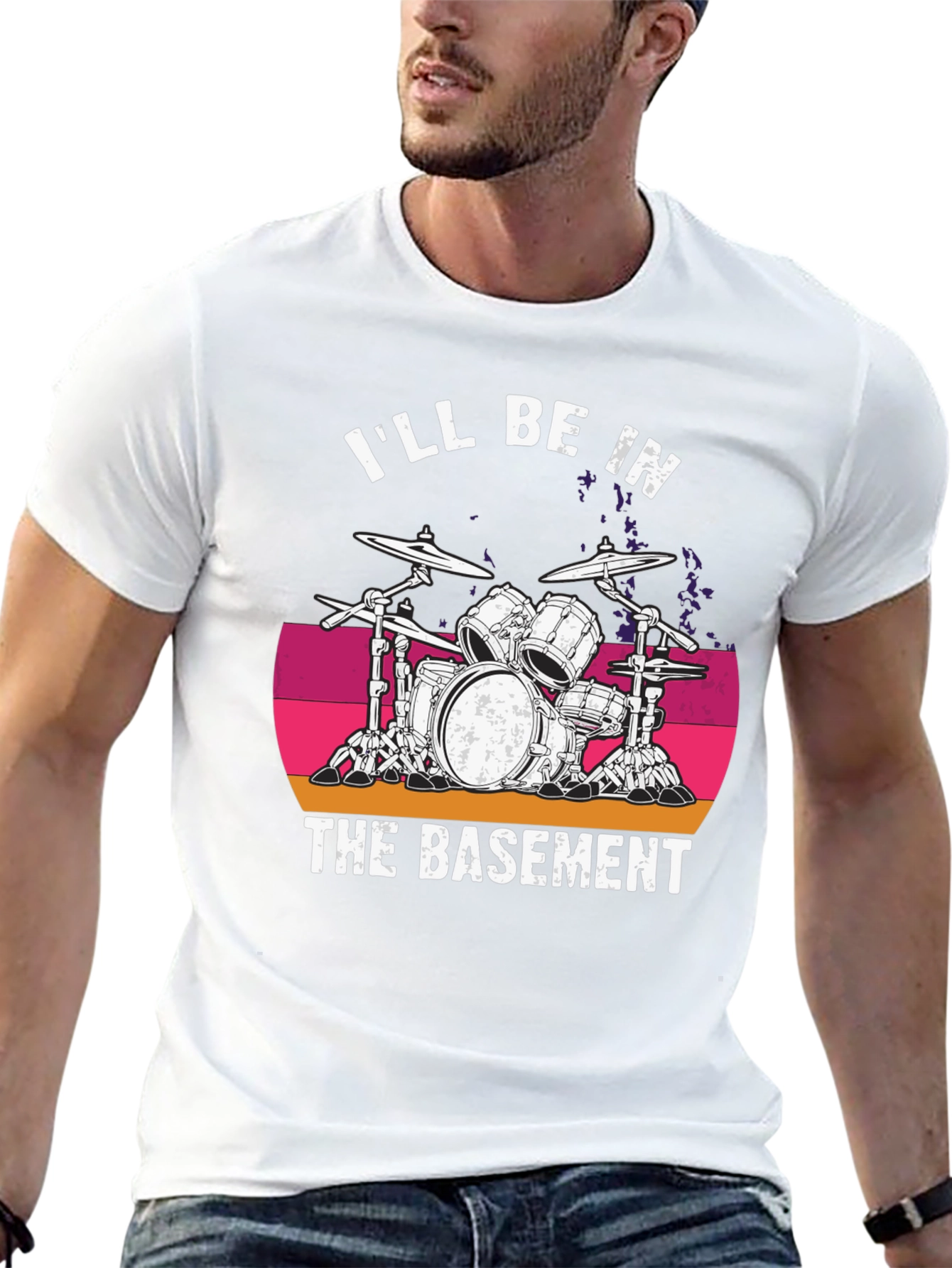 Ill Be In The Basement T-Shirt - Drum Set