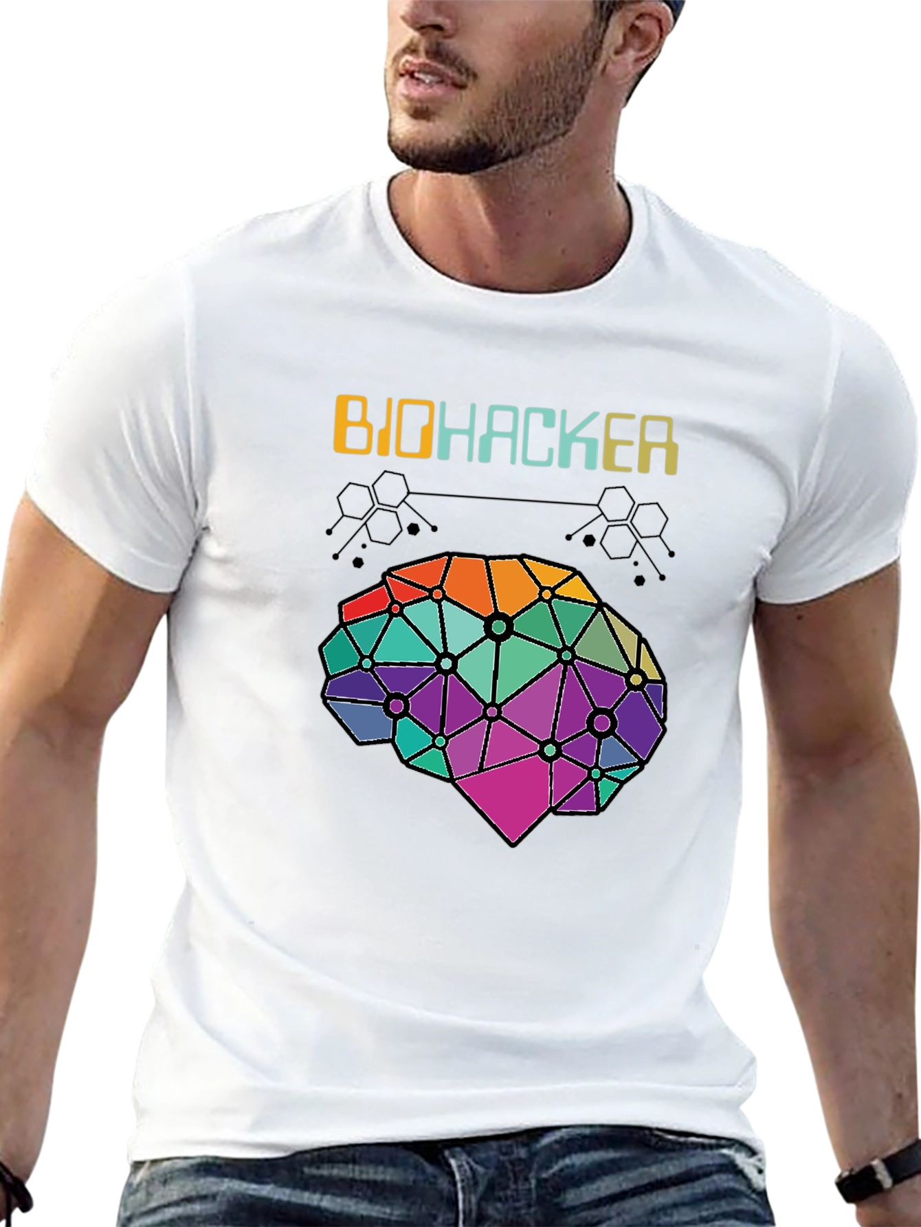 Biohacker Brain Graphic Tee - Science & Tech Shirt
