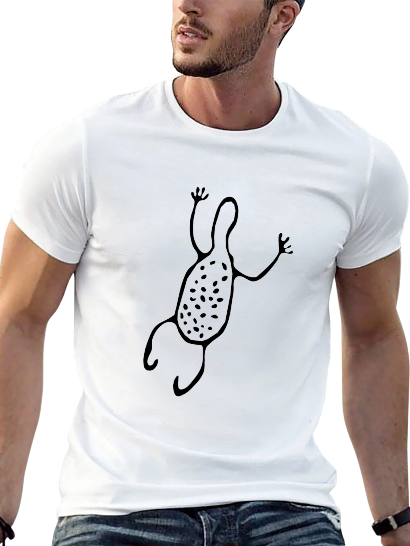 Abstract Petroglyph Graphic Black T-Shirt