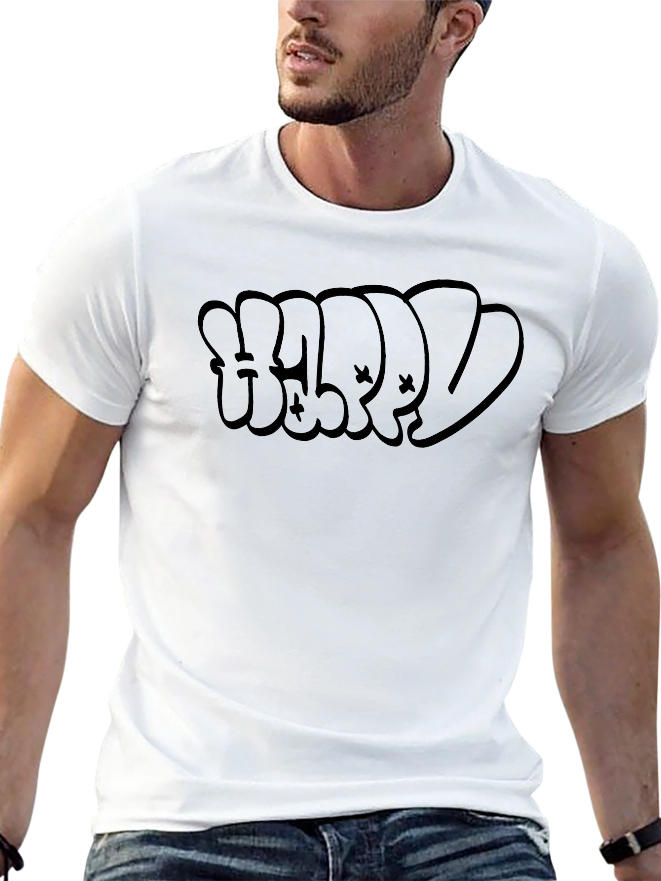 Urban Graffiti Style Black T-Shirt