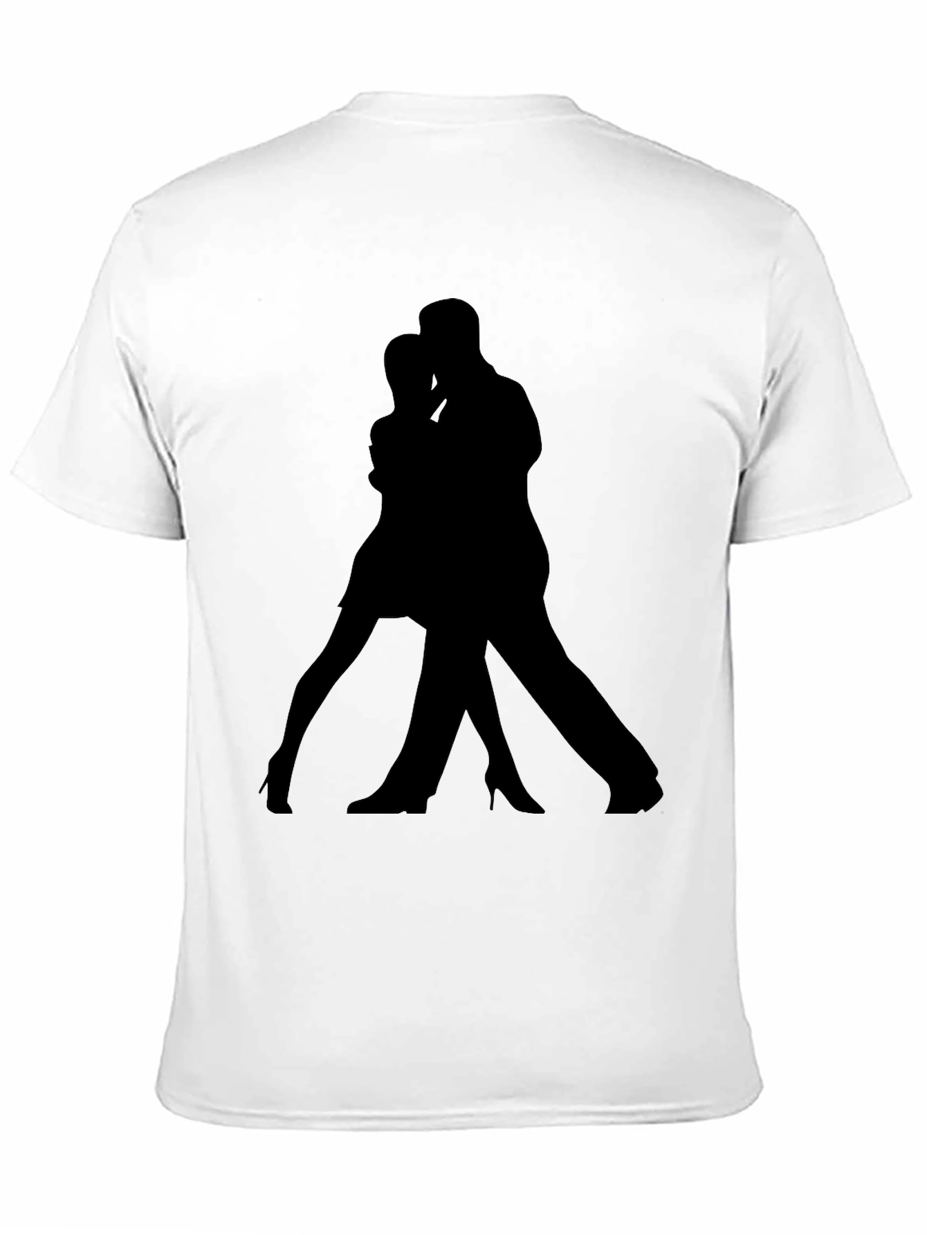 Dancing Silhouette Graphic Tee - Black Cotton Casual Shirt