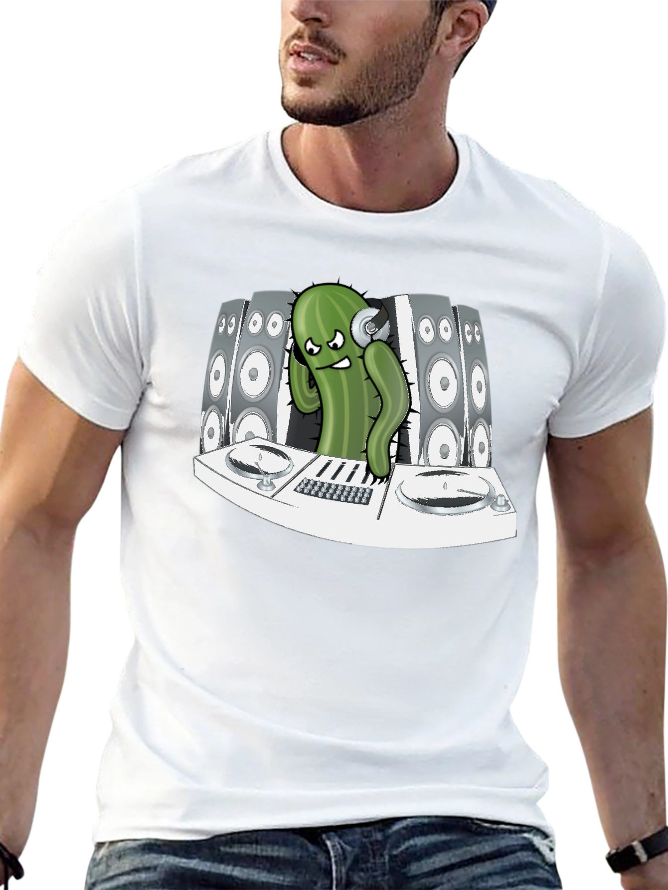 DJ Cactus Graphic Tee - Black T-Shirt