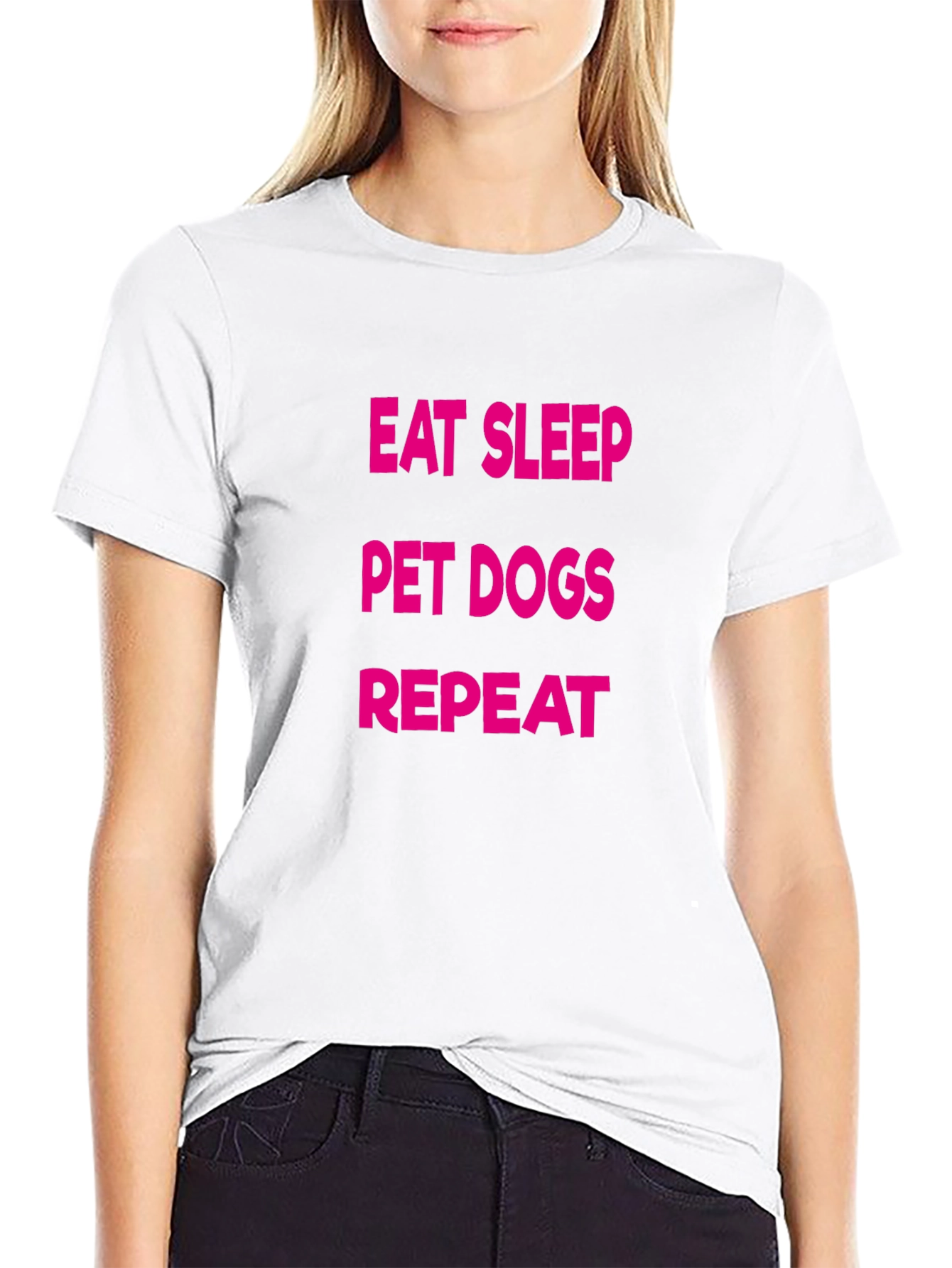 Eat Sleep Pet Dogs Repeat Graphic Tee