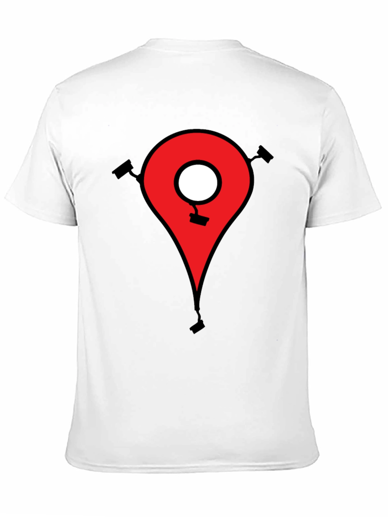 Surveillance Map Pin Black T-Shirt