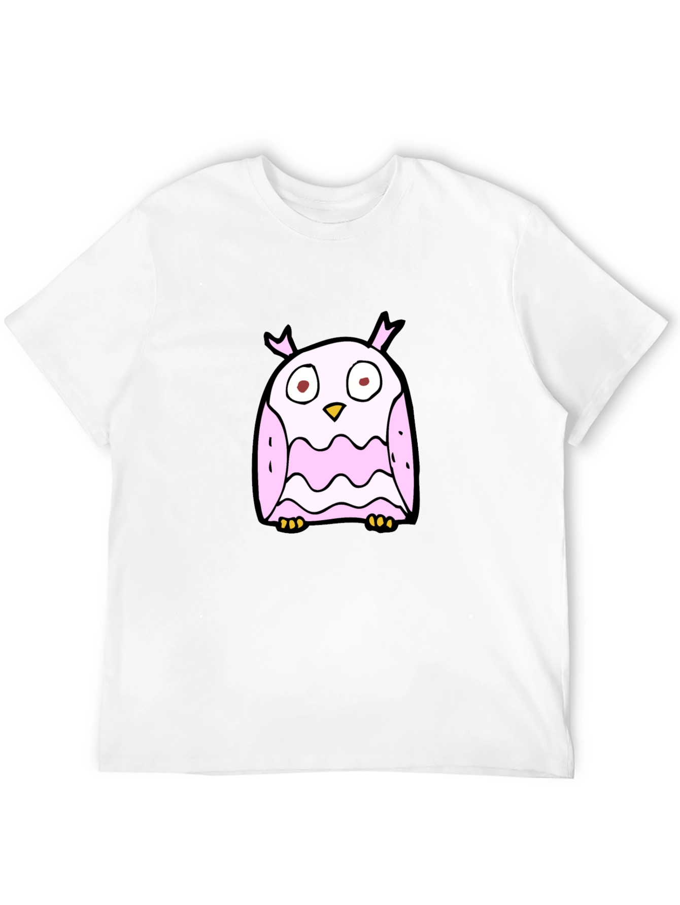 Cartoon Owl Graphic Black T-Shirt