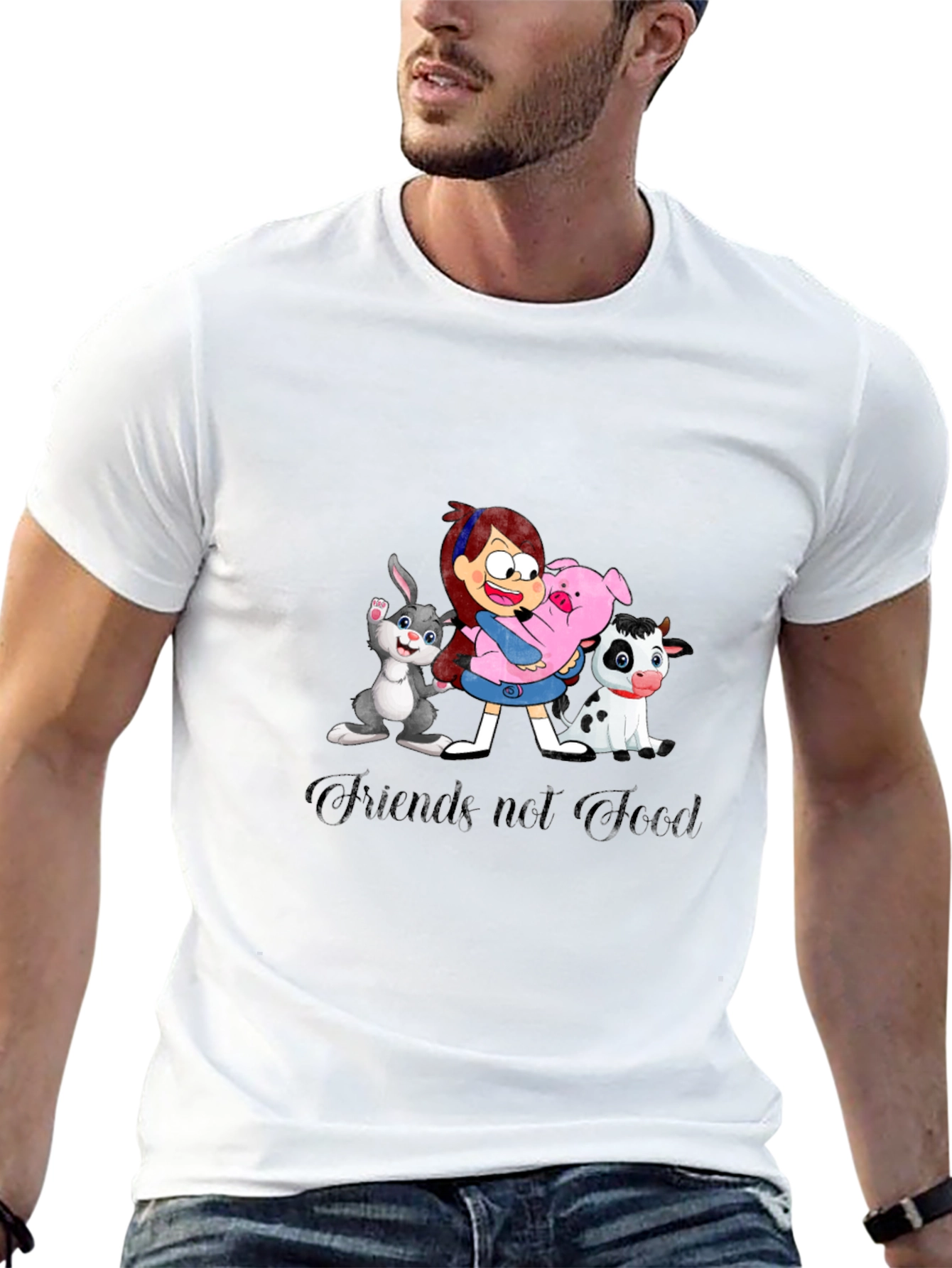Friends Not Food Black Graphic T-Shirt