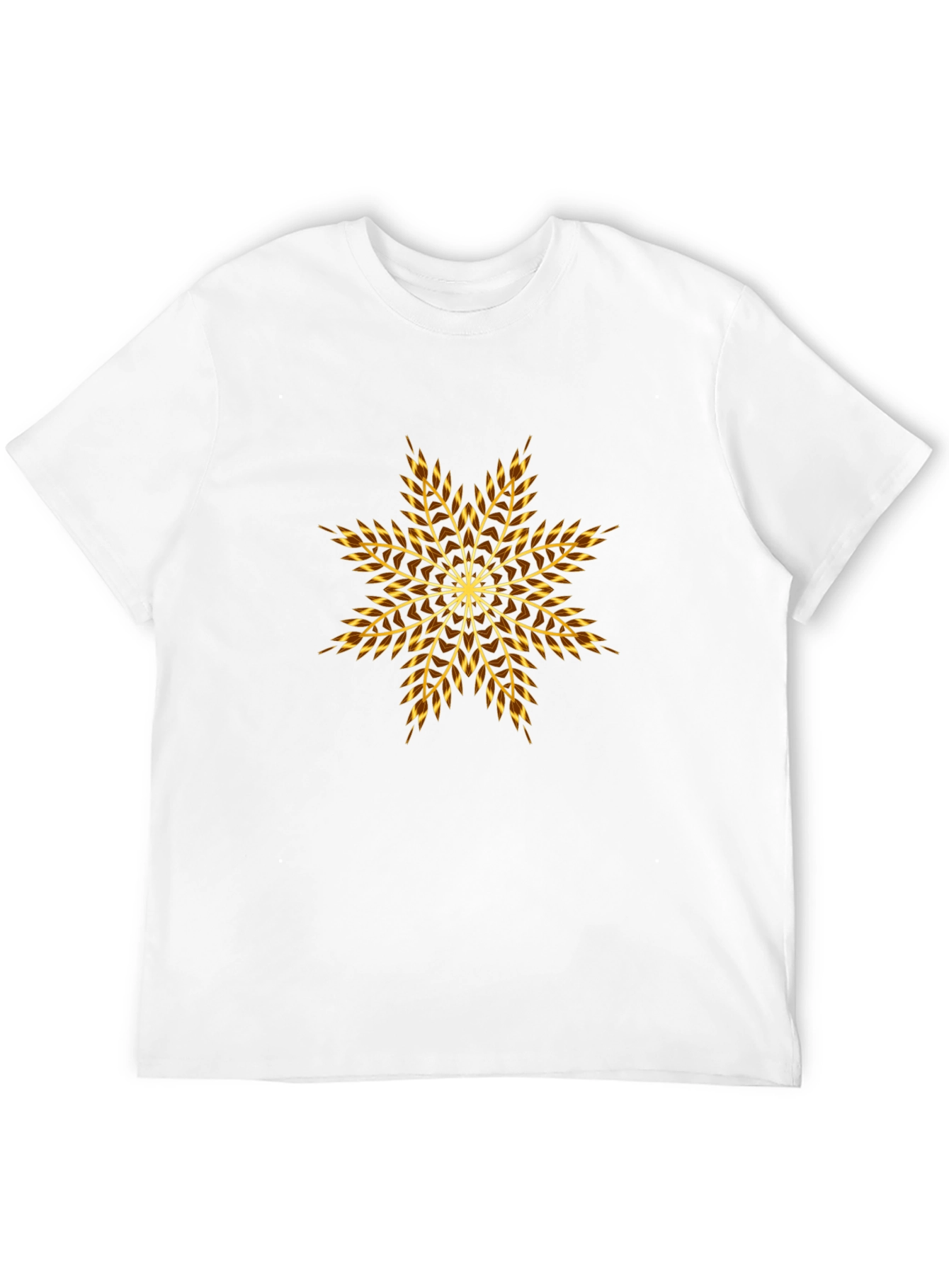 Abstract Geometric Starburst Mens Black T-Shirt