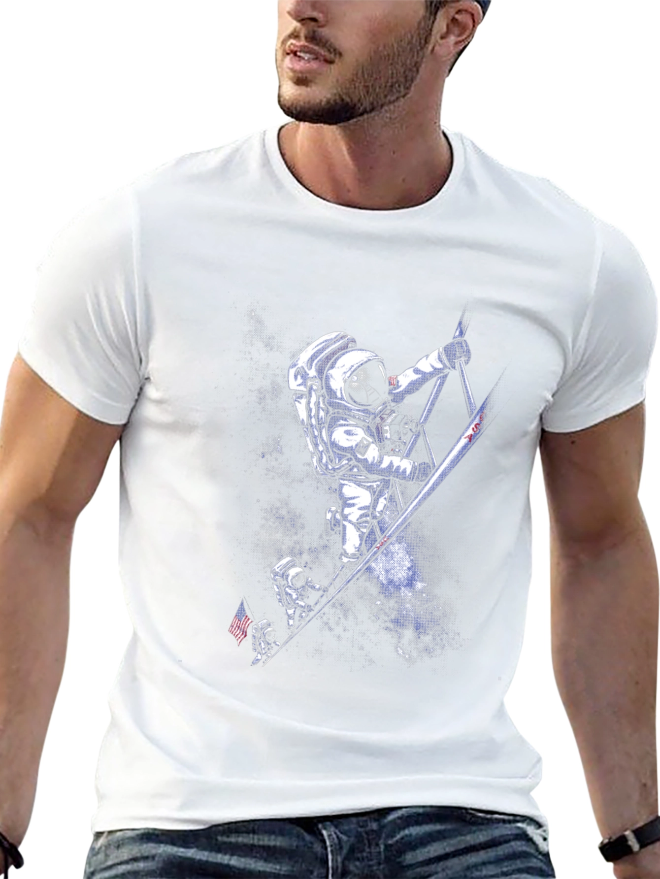 Astronauts Climbing T-Shirt - Space Adventure Tee