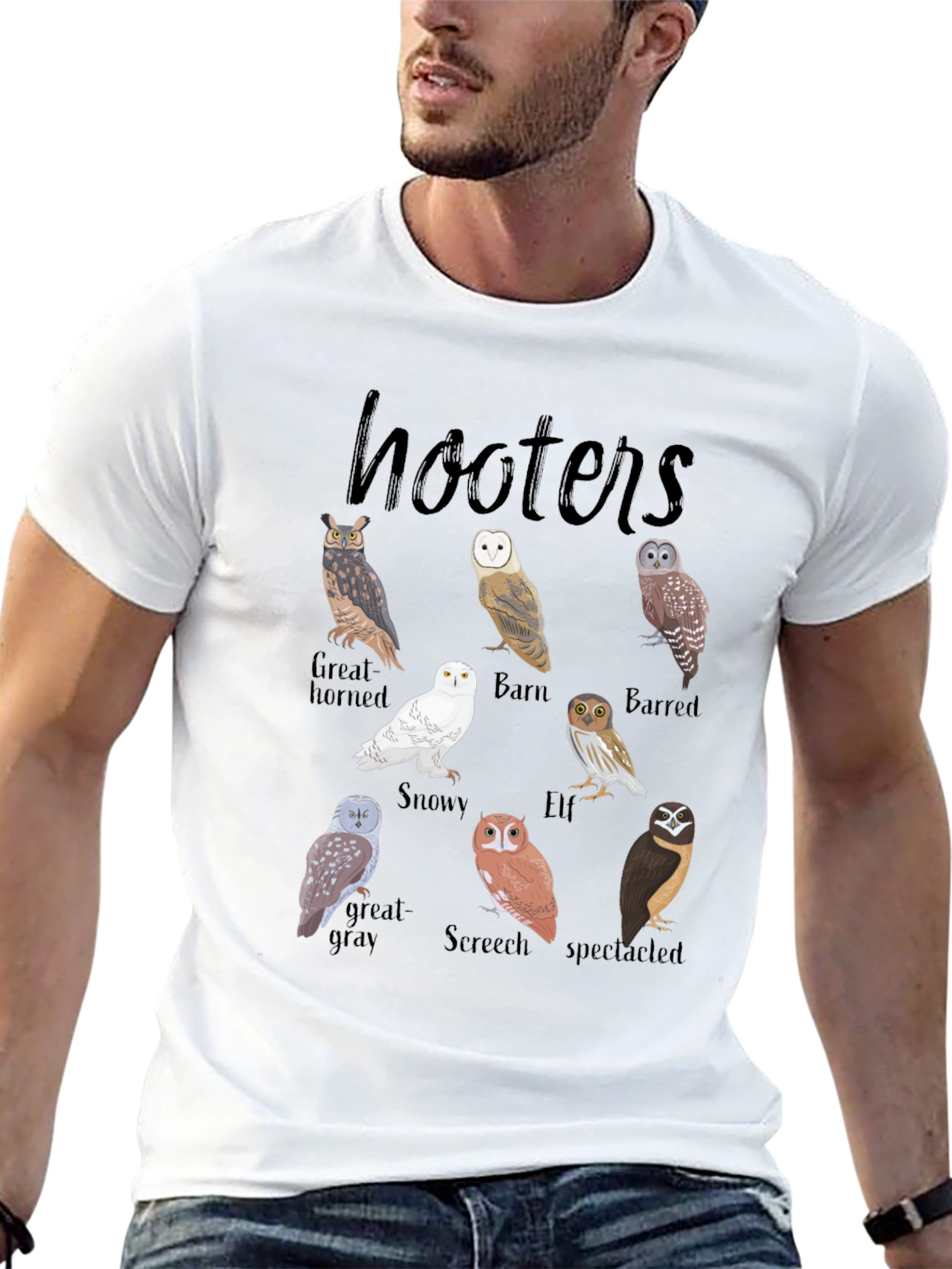 Hooters Owl Species Graphic Tee - Bird Lovers T-Shirt
