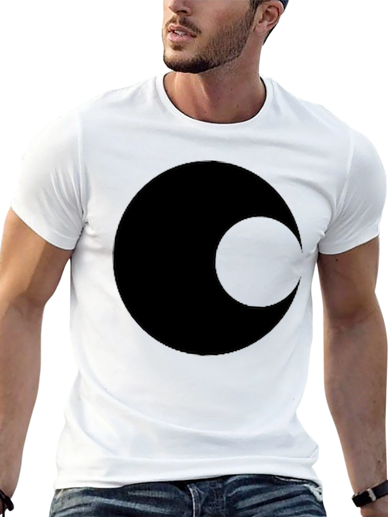 Minimalist Eclipse Design Black T-Shirt