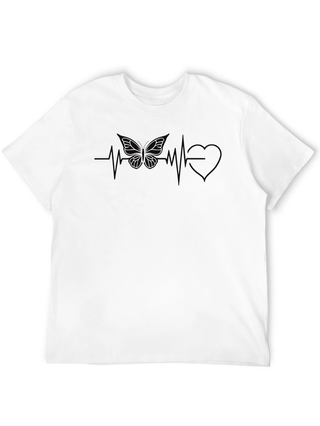 Butterfly Heartbeat Graphic Tee - Black