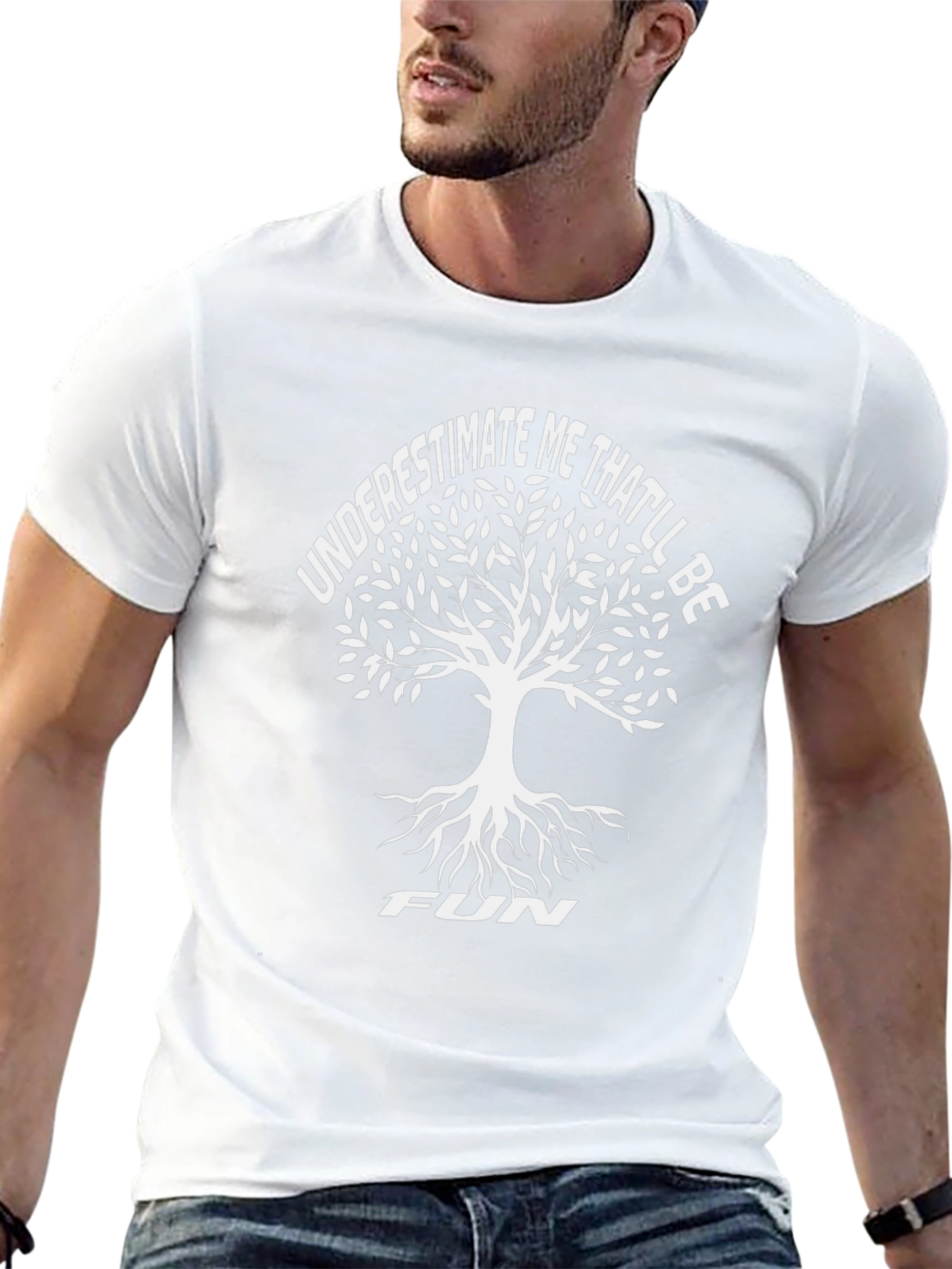 Underestimate Me Tree Graphic T-Shirt - Black