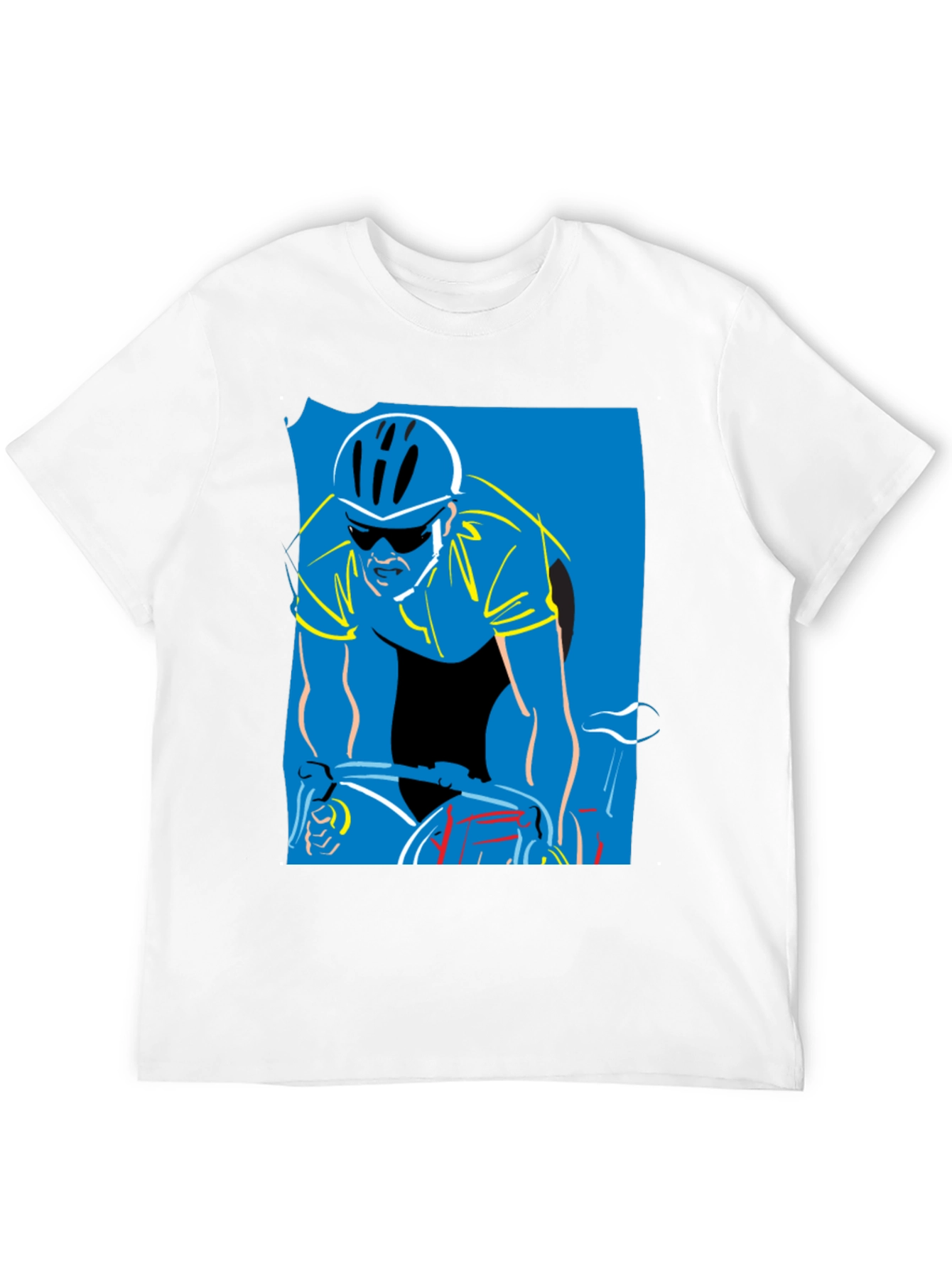 Cyclist Graphic Print T-Shirt - Black