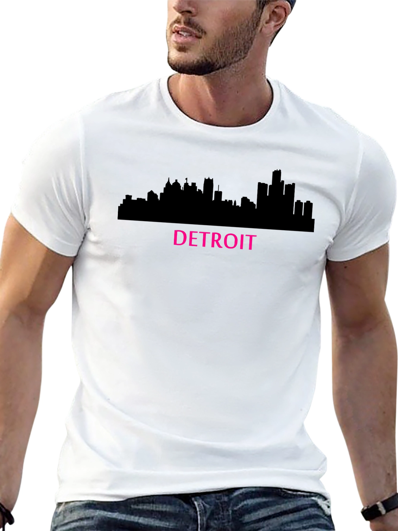 Detroit Skyline Graphic T-Shirt - Black