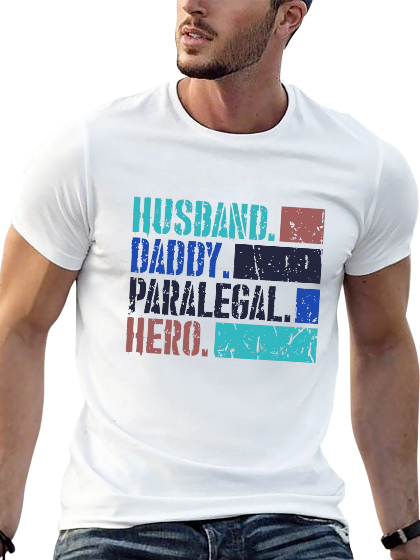 Husband Daddy Paralegal Hero Graphic Tee