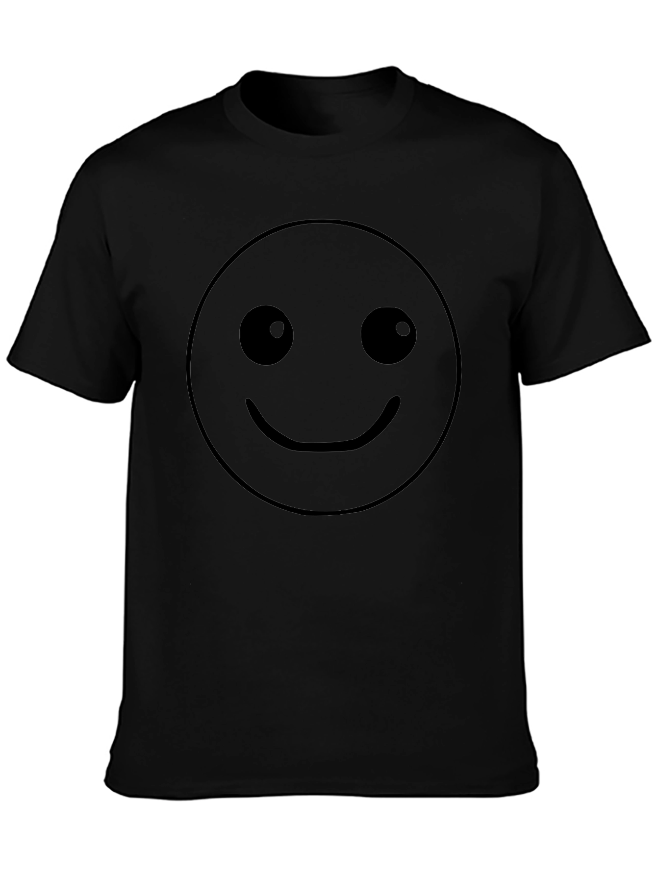 Smiley Face Black T-Shirt - Classic Emoji Graphic Tee