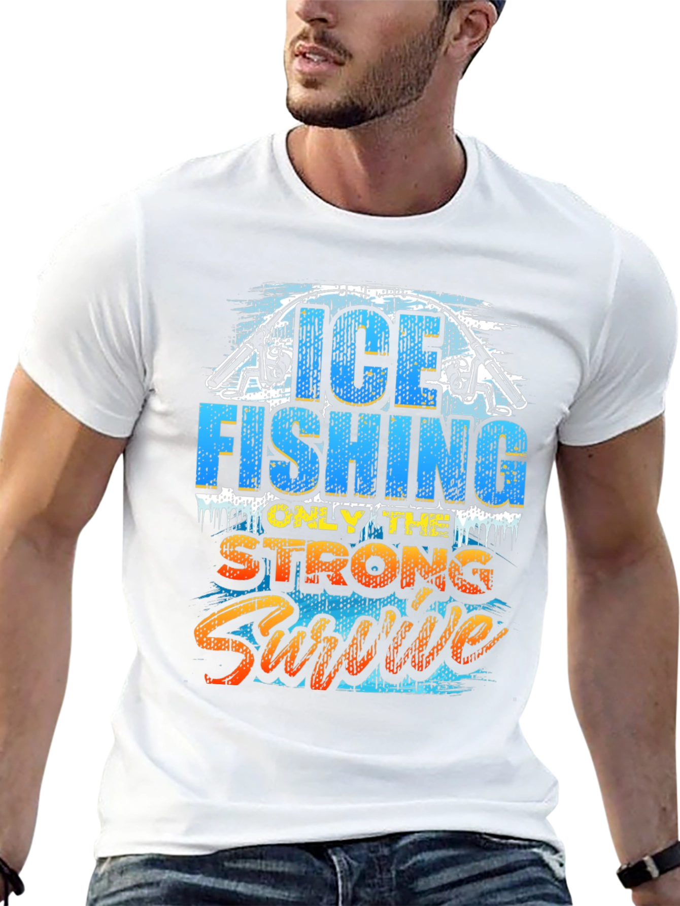 Ice Fishing Strong Survive Graphic T-Shirt