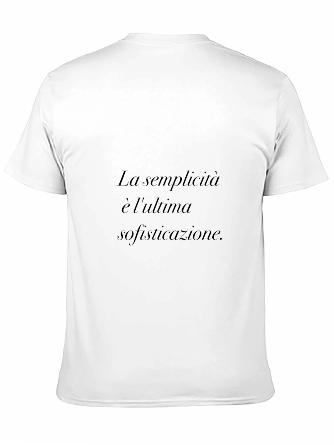 Italian Quote Black T-Shirt - Simplicity is Sophistication