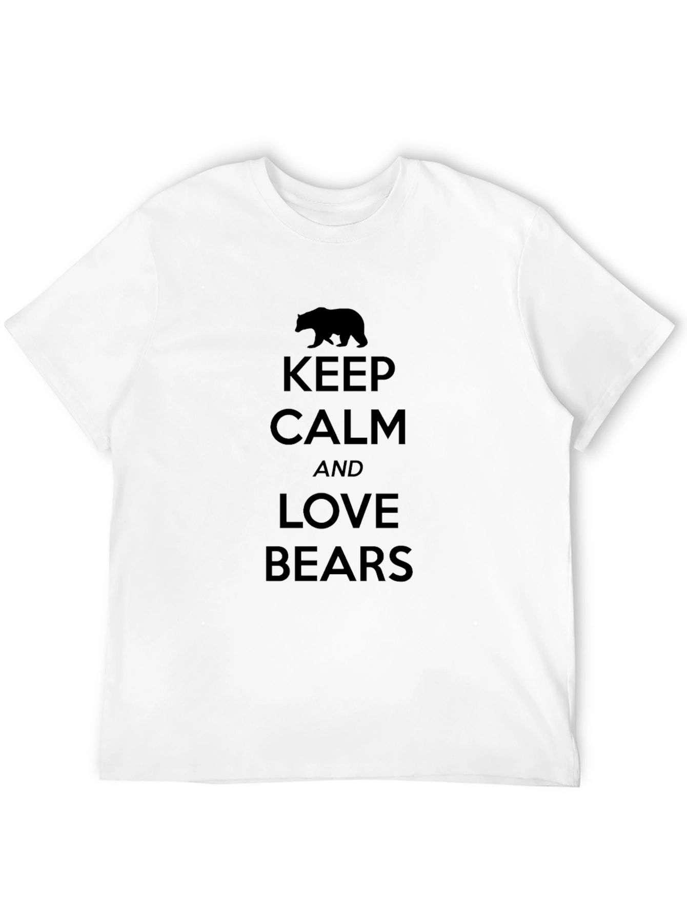 Keep Calm and Love Bears Black T-Shirt