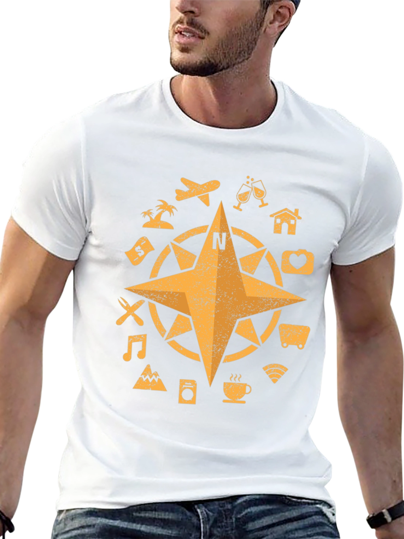Travel Compass Graphic T-Shirt - Adventure Awaits!