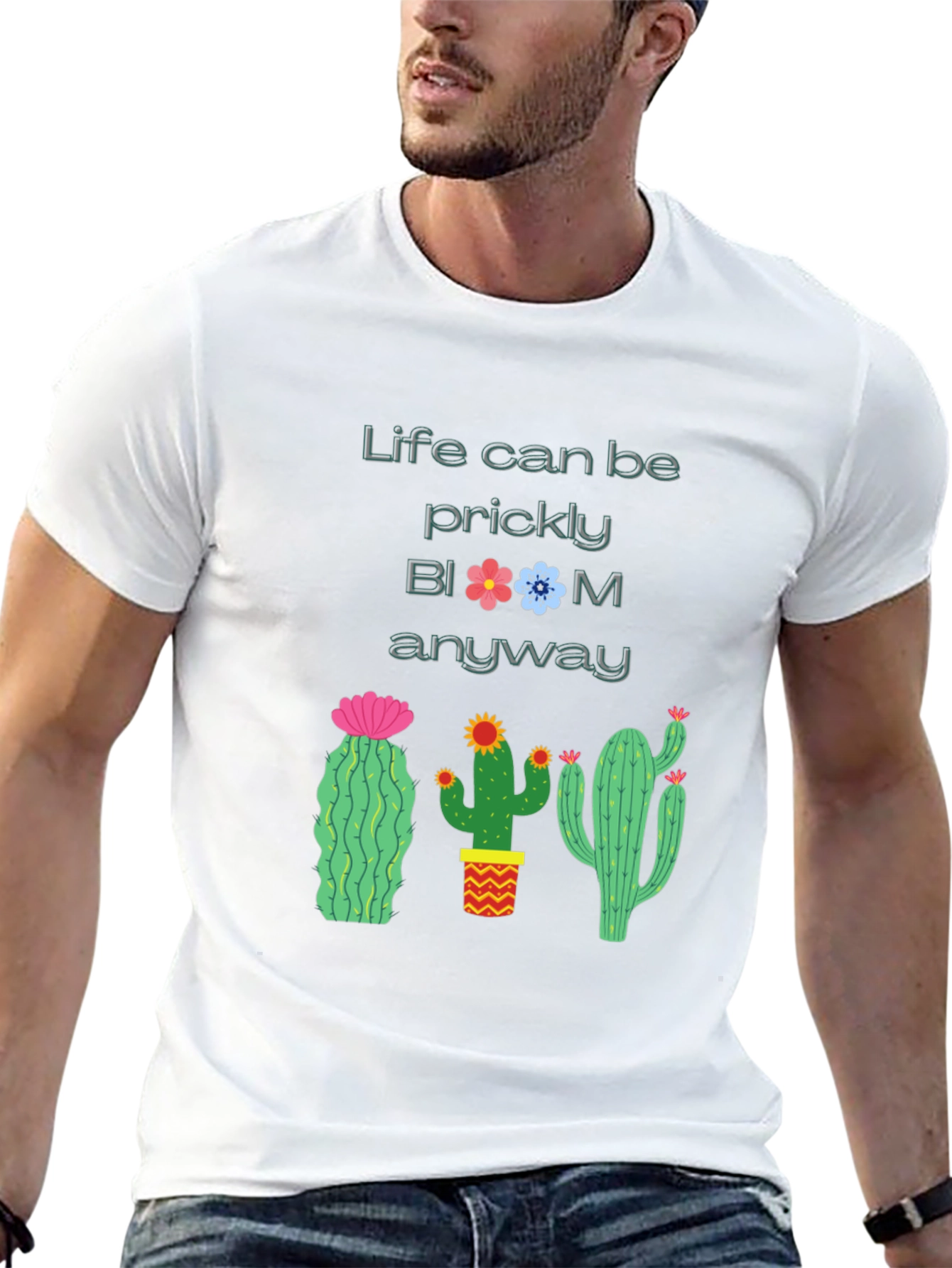 Prickly Bloom Cactus Graphic T-Shirt