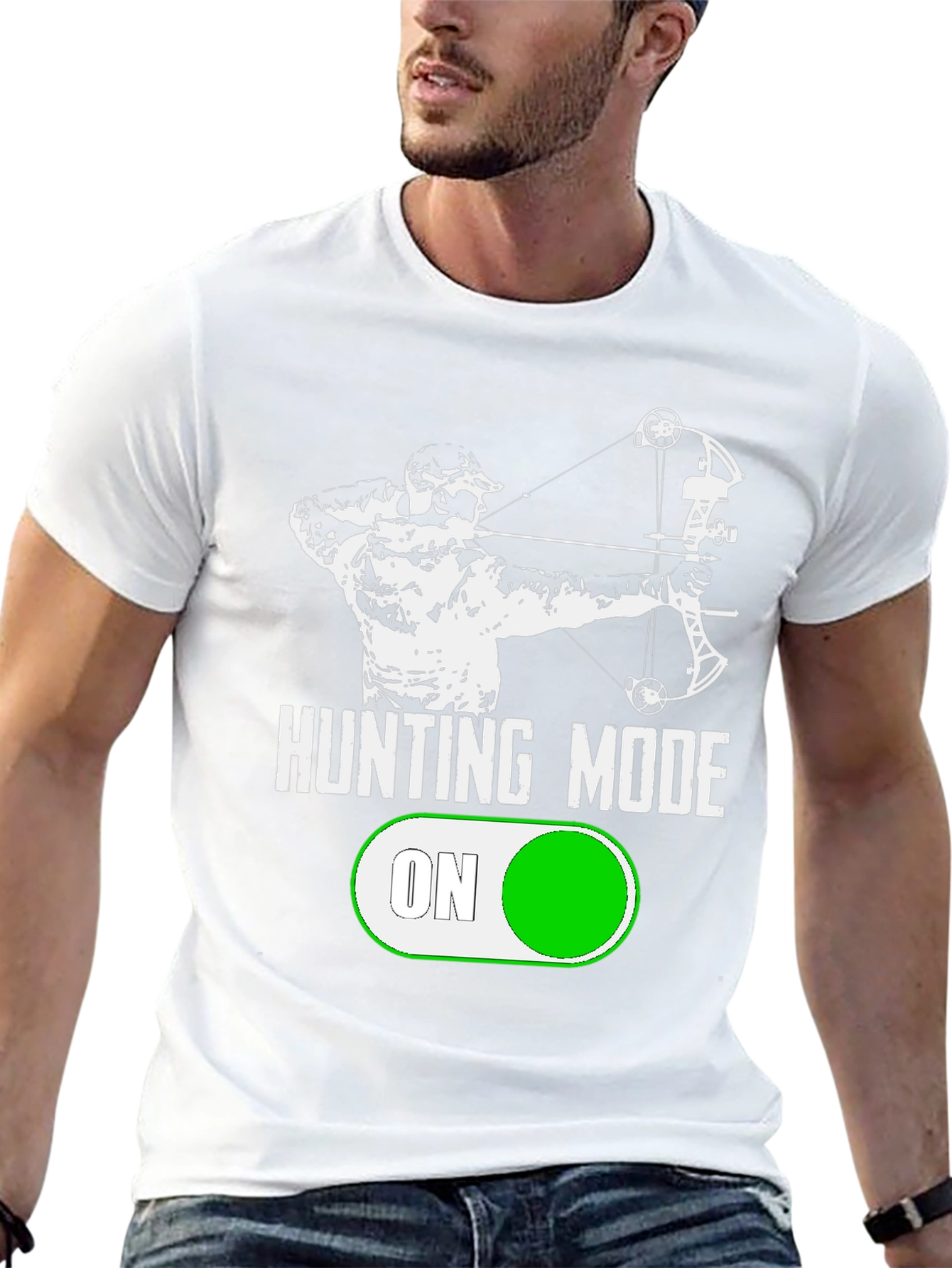 Hunting Mode On T-Shirt Archery Design