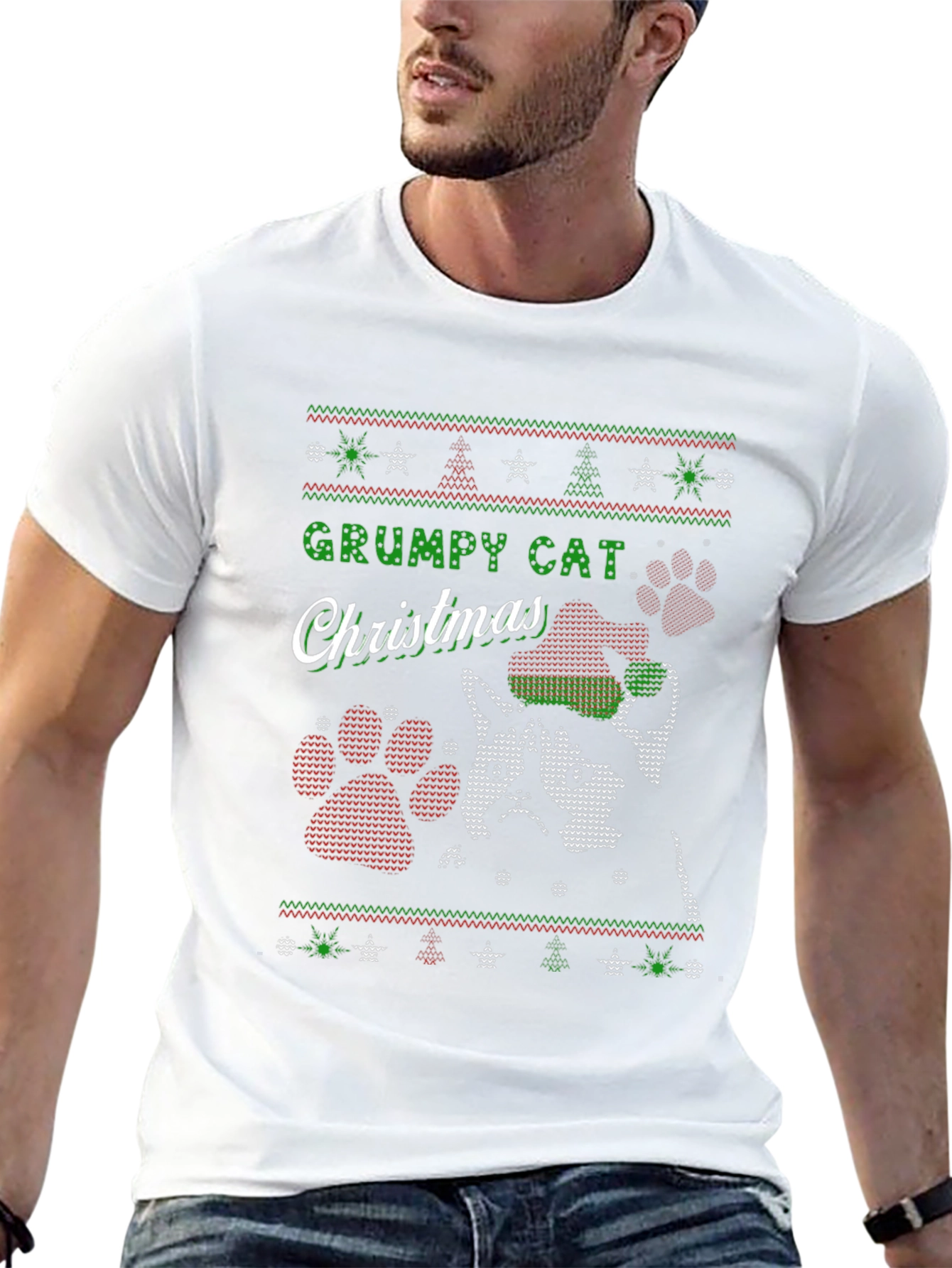 Grumpy Cat Christmas Ugly Sweater T-Shirt