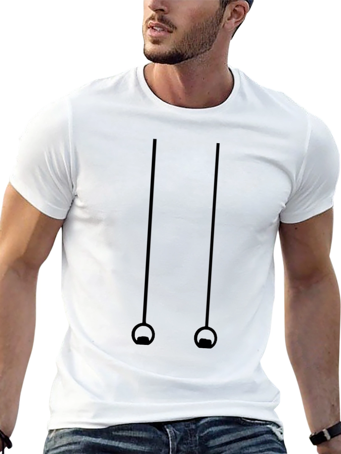 Gymnastics Rings Graphic Tee - Black Cotton T-Shirt