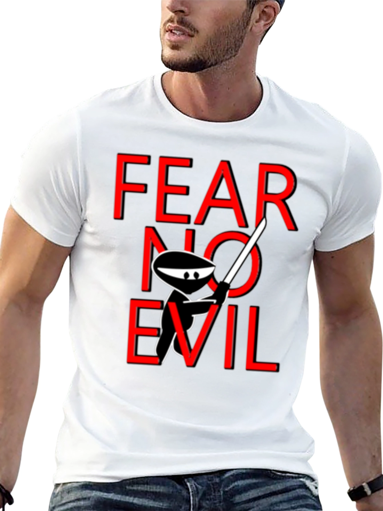 Fear No Evil Ninja T-Shirt - Black Cotton Tee