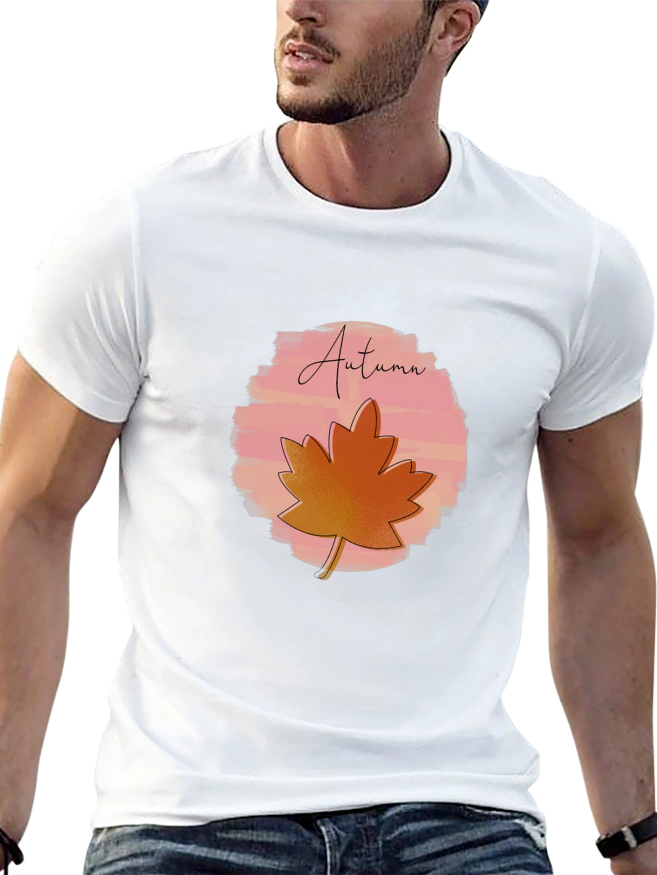 Autumn Leaf Graphic Black T-Shirt