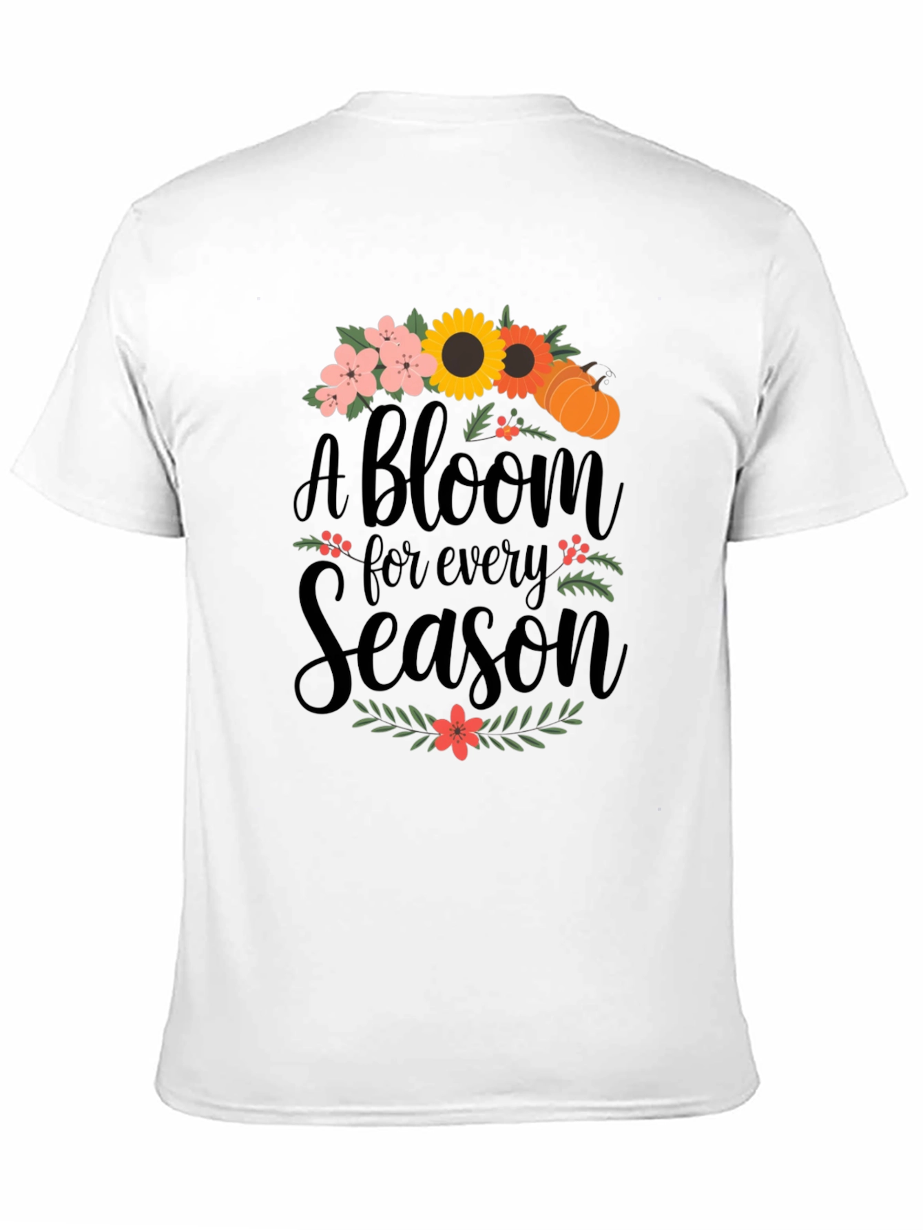 A Bloom For Every Season Black Graphic Tee