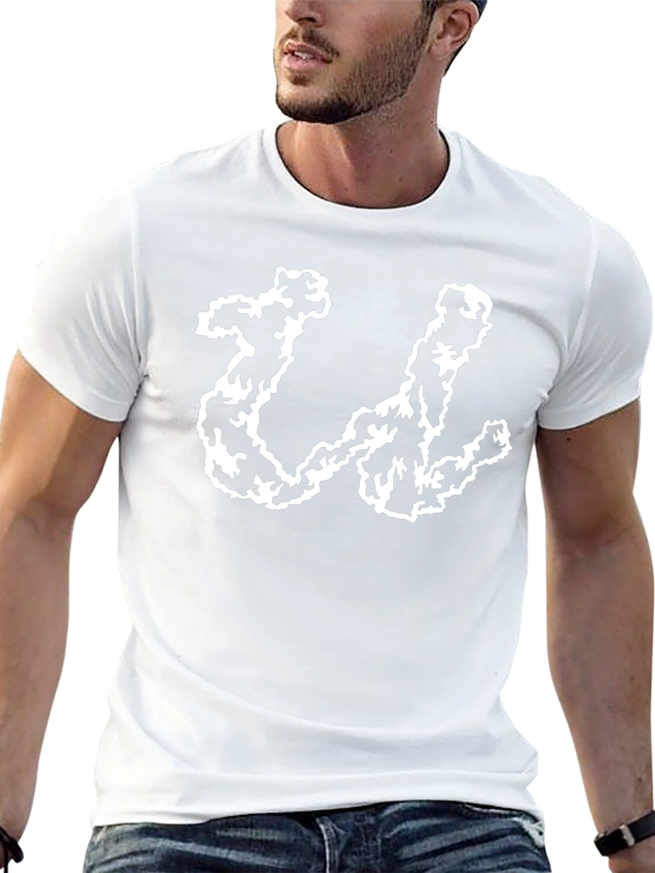 Abstract U Graphic Black T-Shirt